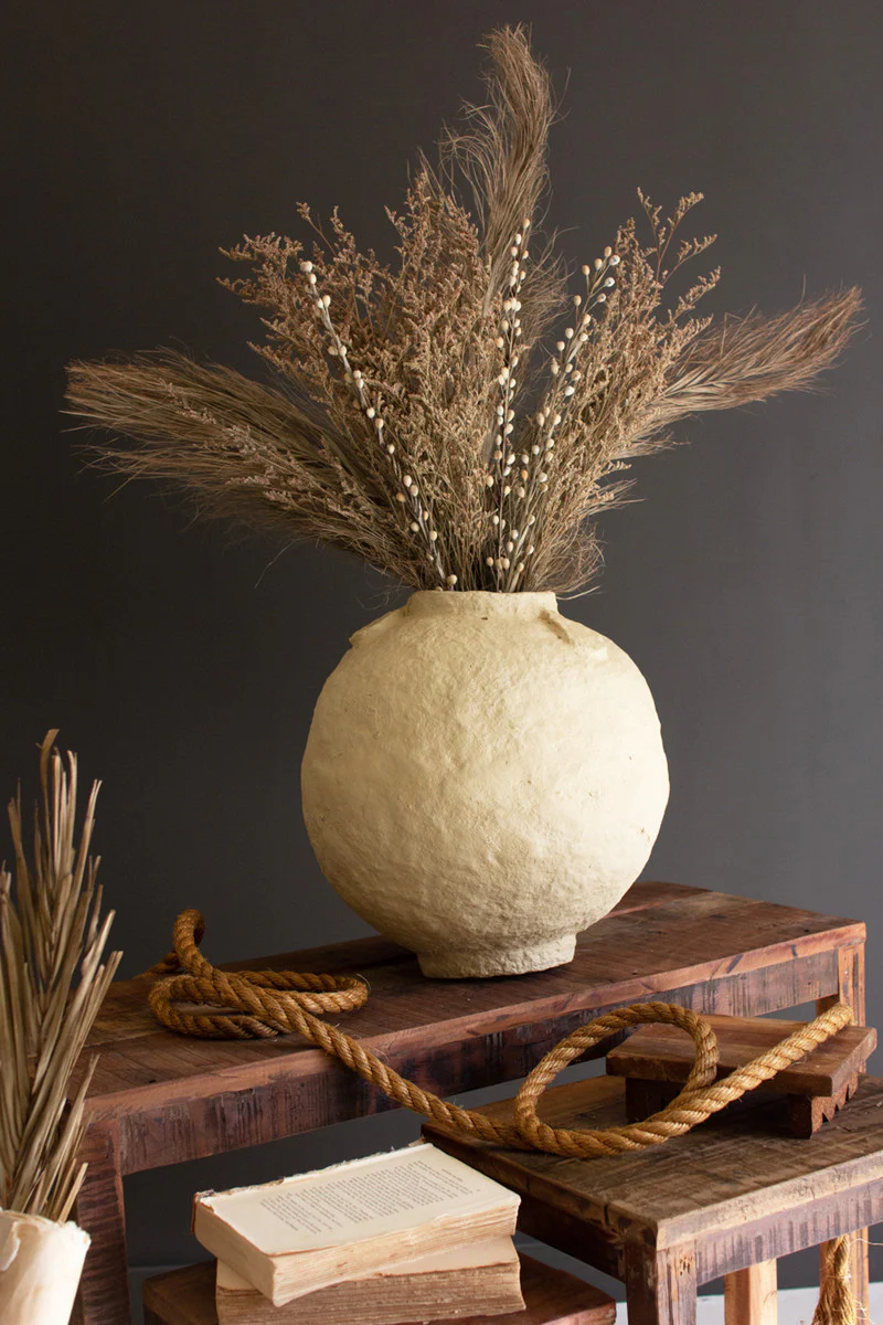 Paper Mache Urn - 15" Dia By Kalalou