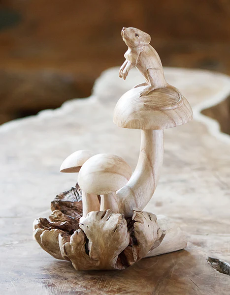 Parasite Mouse on Mushrooms Set of 4 By Garden Age Supply