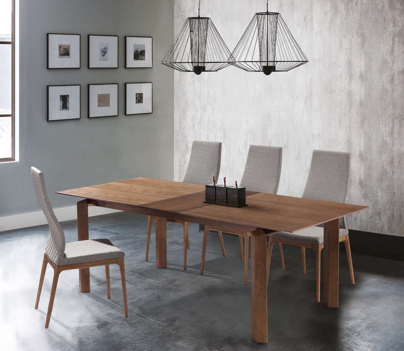 Parker Mid-Century Walnut Wood 5 Piece Dining Set By Armen Living
