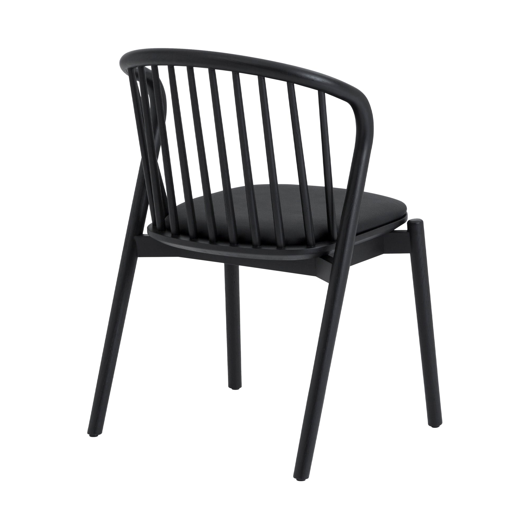 Pasadena Echo 5 Piece Oval Dining Set in Black Oak Finish with Black Faux Leather By Armen Living - Image 4