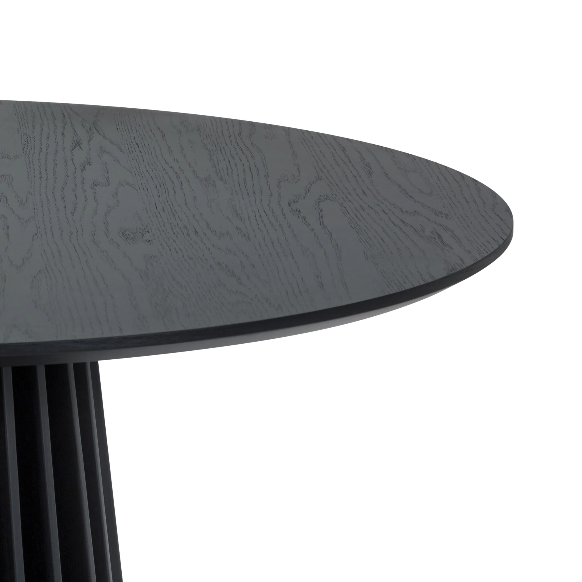 Pasadena Echo 5 Piece Round Dining Set in Black Oak Finish with Black Faux Leather By Armen Living - Image 8