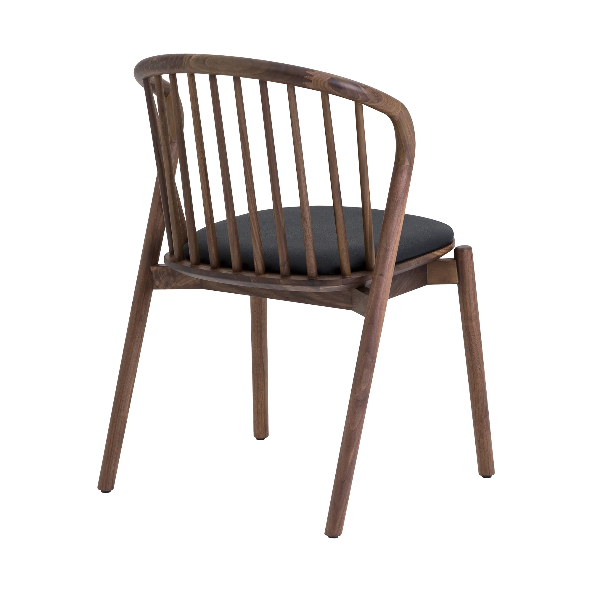 Pasadena Echo 5 Piece Round Dining Set with Black Oak Finish Table and Walnut Finish Chairs By Armen Living - Image 4
