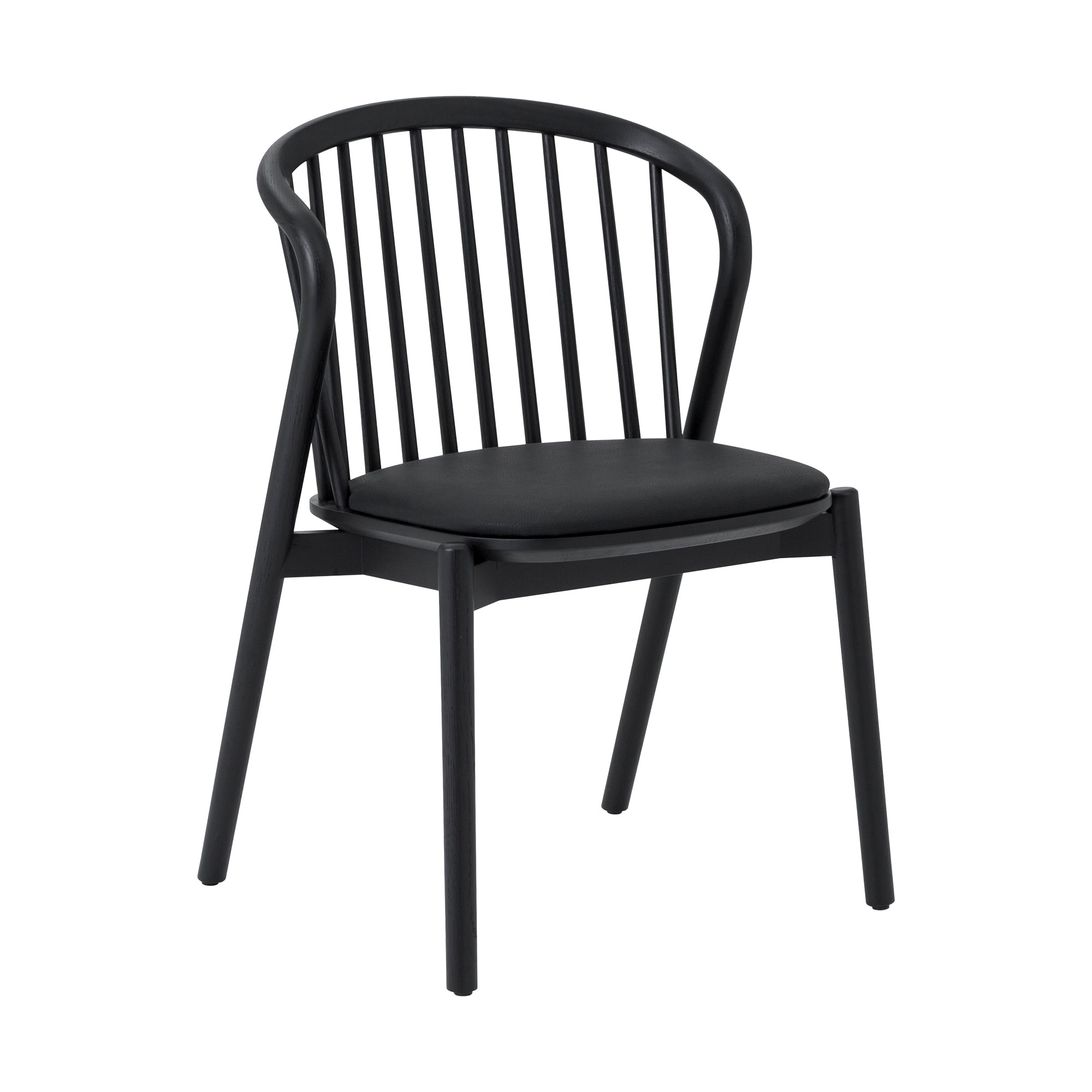 Pasadena Echo 7 Piece Oval Dining Set in Black Oak Finish with Black Faux Leather By Armen Living - Image 3