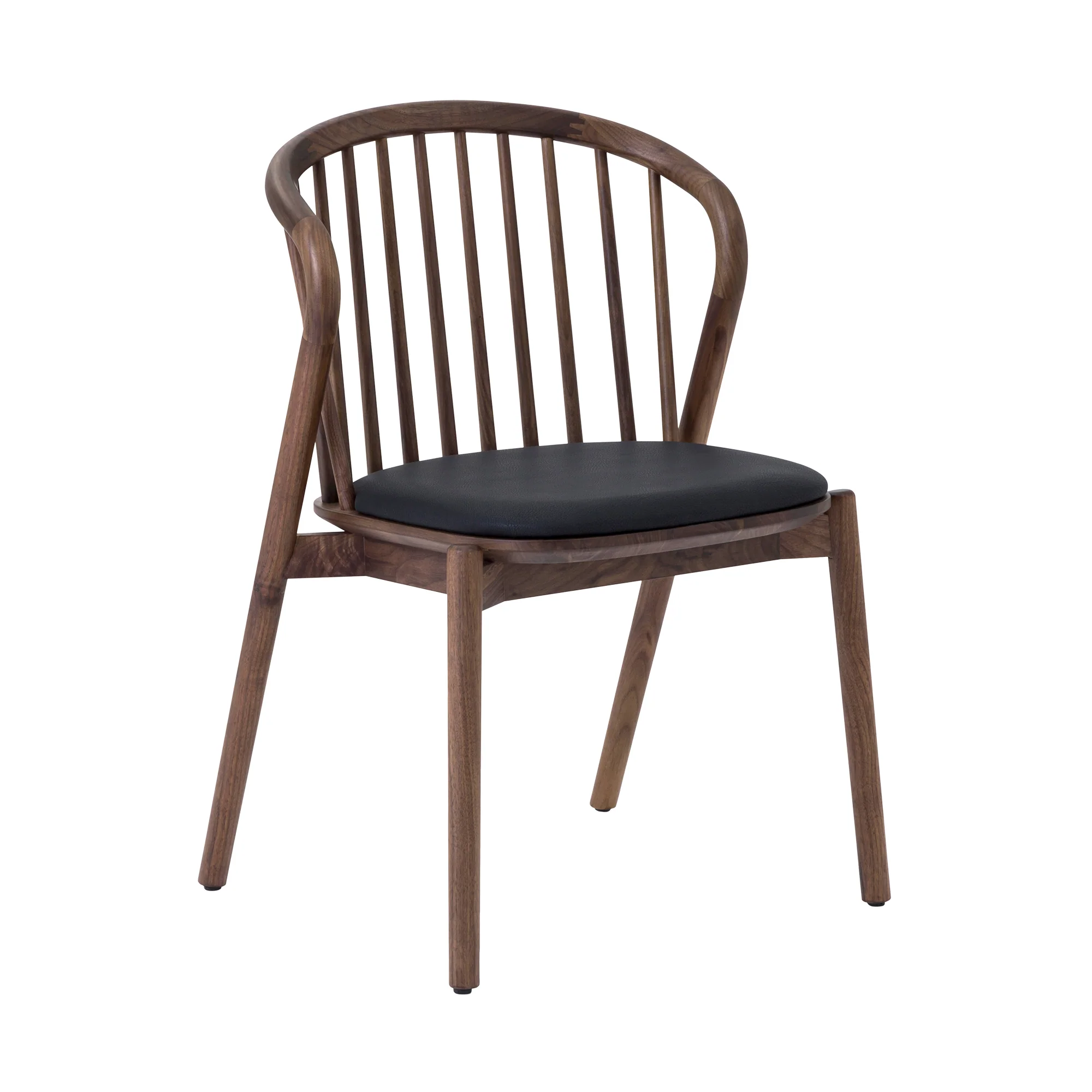 Pasadena Echo 7 Piece Oval Dining Set in Black Oak Finish with Walnut Finish Chairs By Armen Living - Image 3