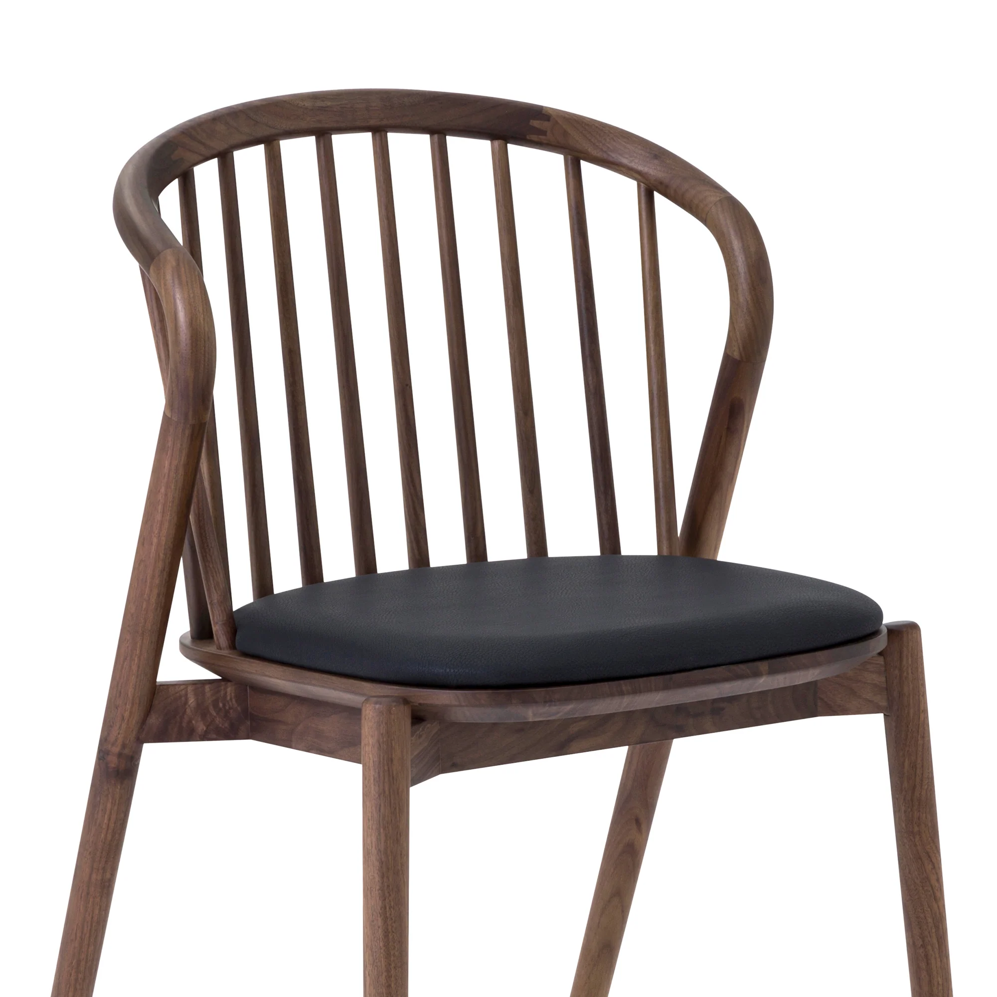 Pasadena Echo 7 Piece Oval Dining Set in Black Oak Finish with Walnut Finish Chairs By Armen Living - Image 7