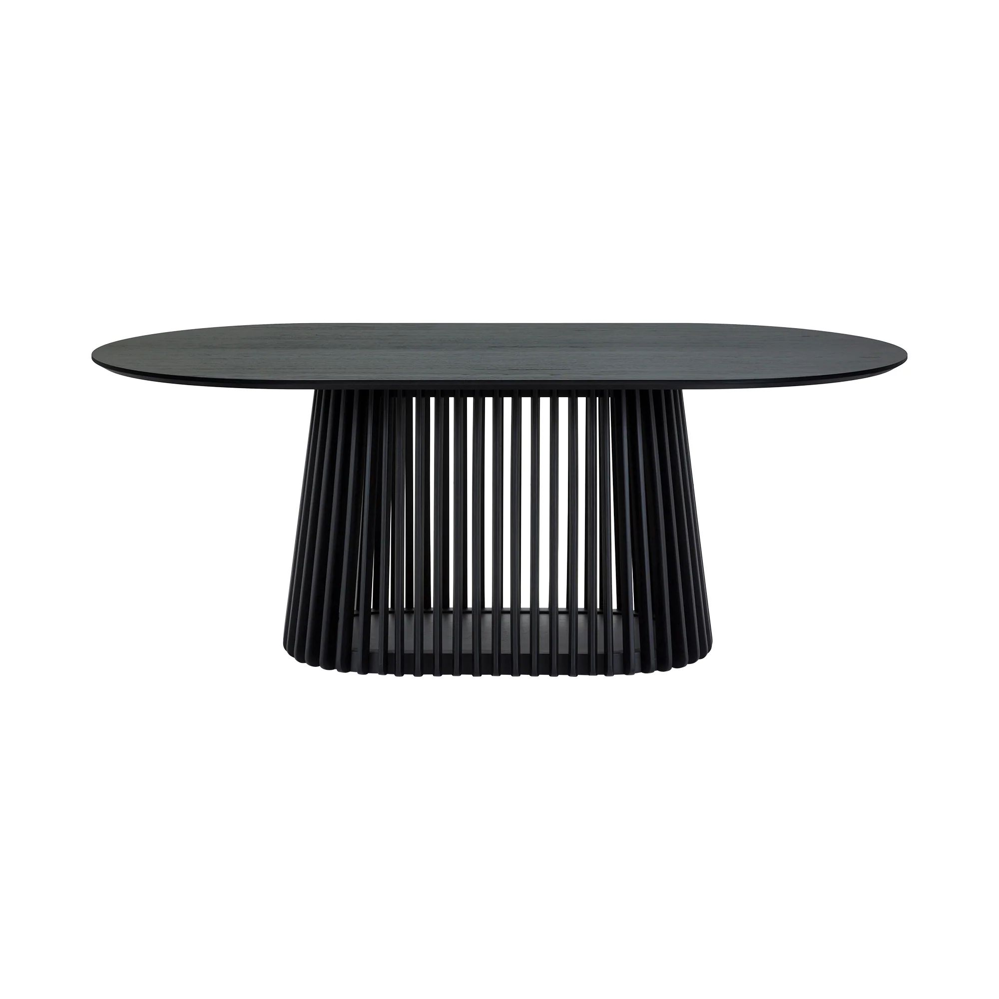 Pasadena Erie 5 Piece Oval Dining Set in Black Oak Finish with Black Paper Cord Chairs By Armen Living - Image 6