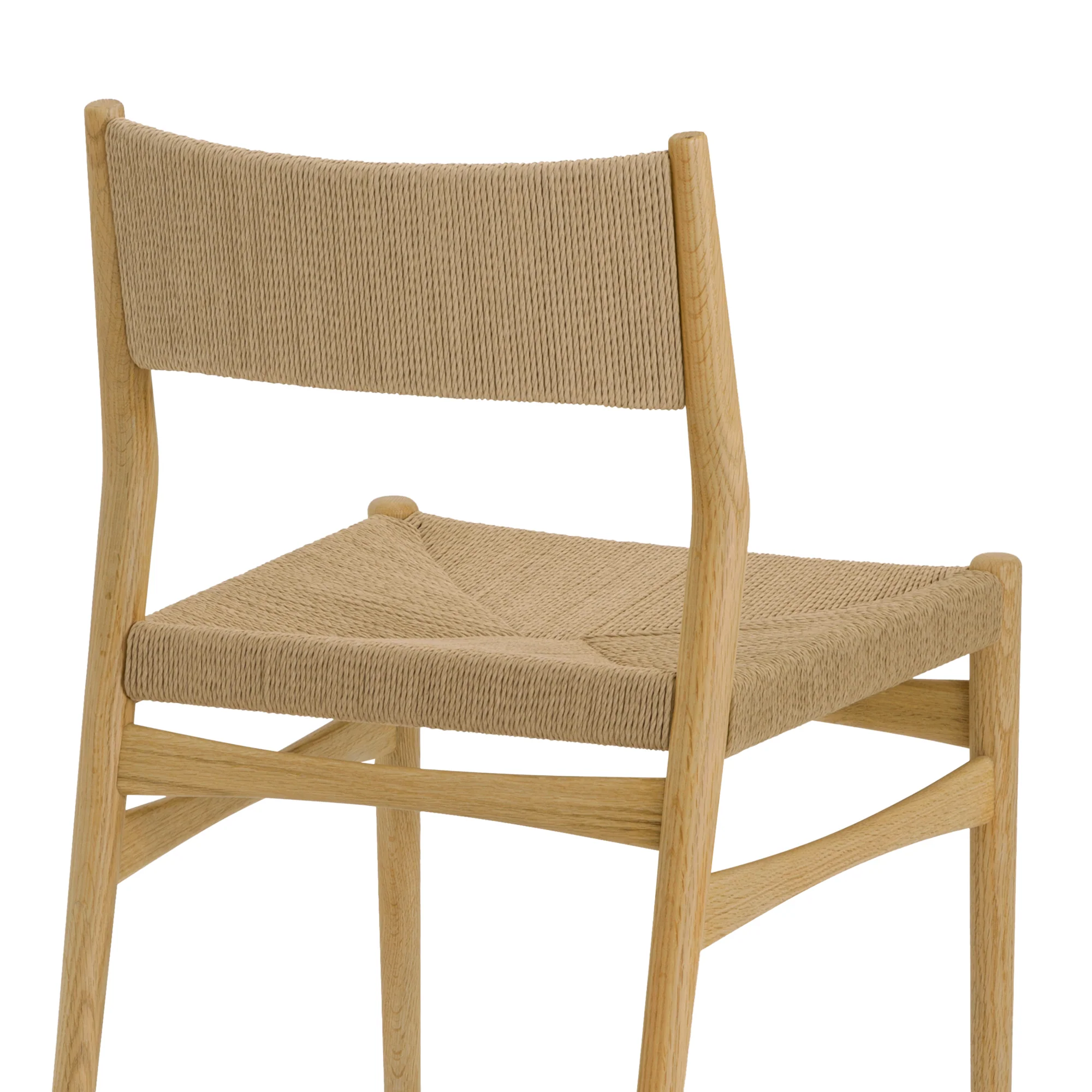 Pasadena Erie 5 Piece Oval Dining Set in Natural Oak Finish with Paper Cord Chairs By Armen Living - Image 11