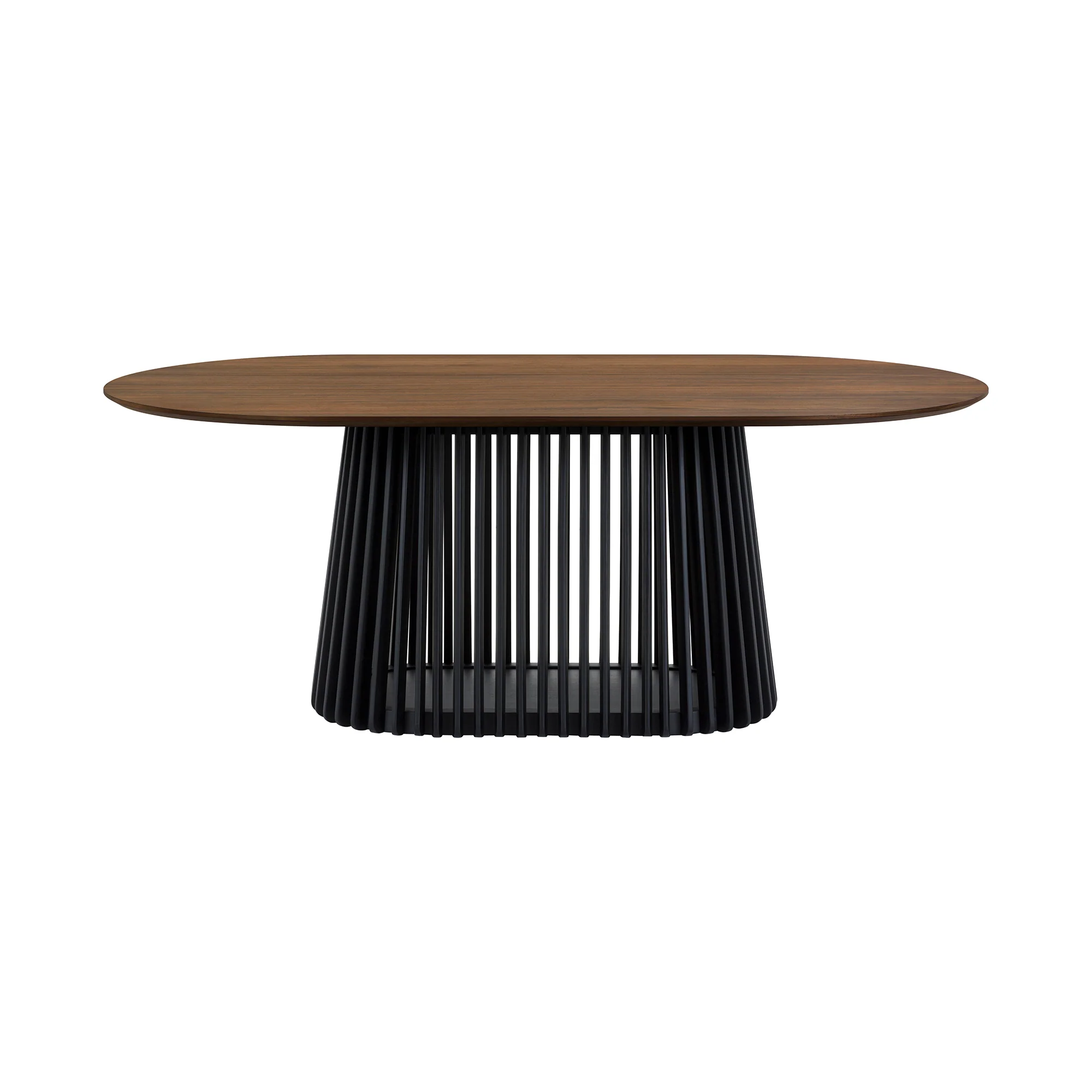Pasadena Erie 5 Piece Oval Dining Set in Walnut and Black Finish with Paper Cord Chairs By Armen Living - Image 6
