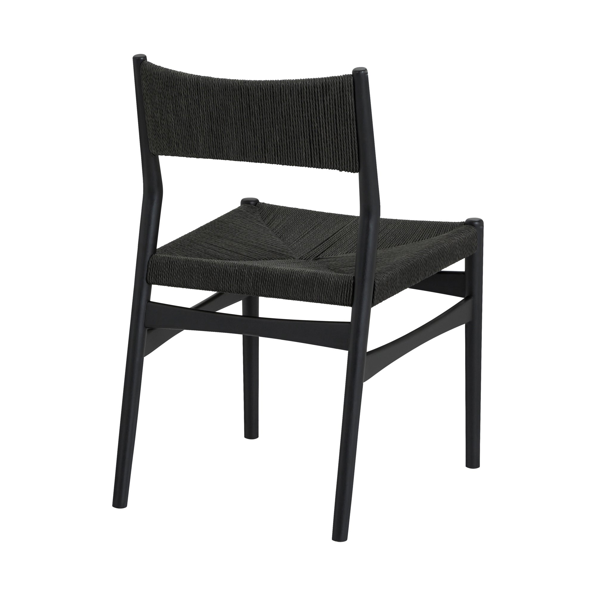 Pasadena Erie 5 Piece Round Dining Set in Walnut and Black Finish with Paper Cord Chairs By Armen Living - Image 4