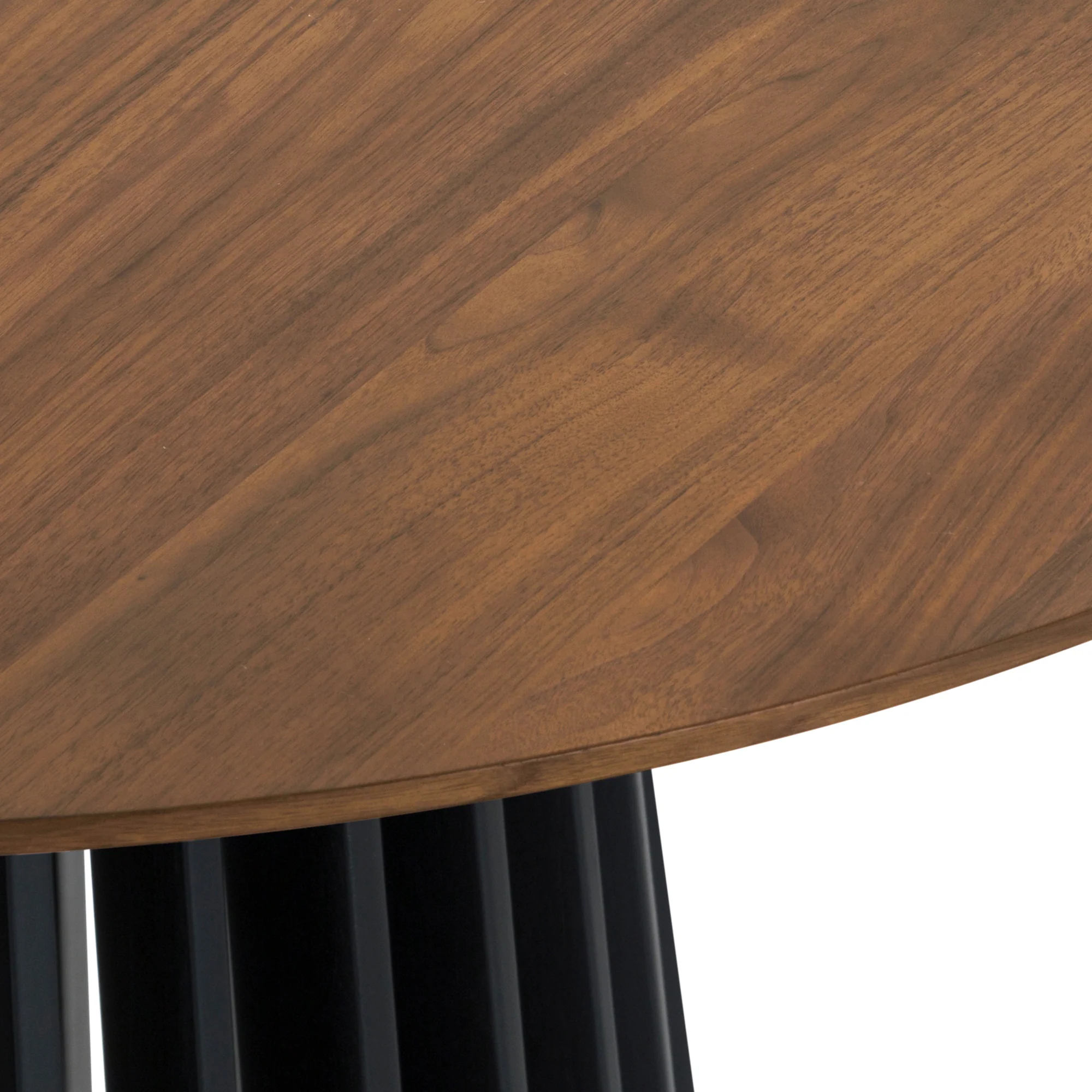Pasadena Erie 5 Piece Round Dining Set in Walnut and Black Finish with Paper Cord Chairs By Armen Living - Image 8