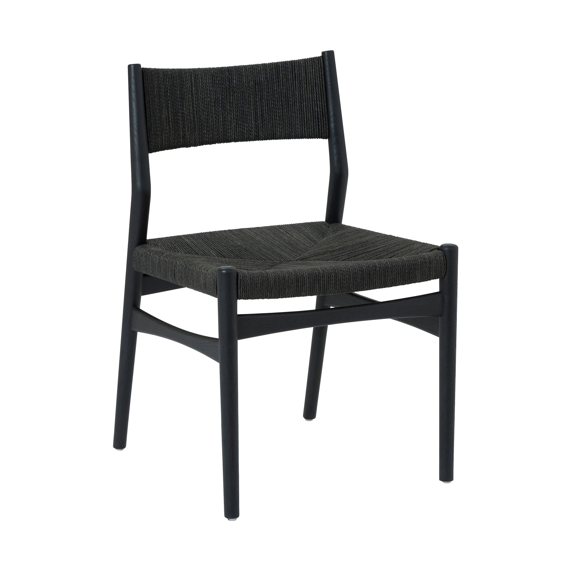 Pasadena Erie 7 Piece Oval Dining Set in Natural Oak Finish with Black Paper Cord Chairs By Armen Living - Image 3