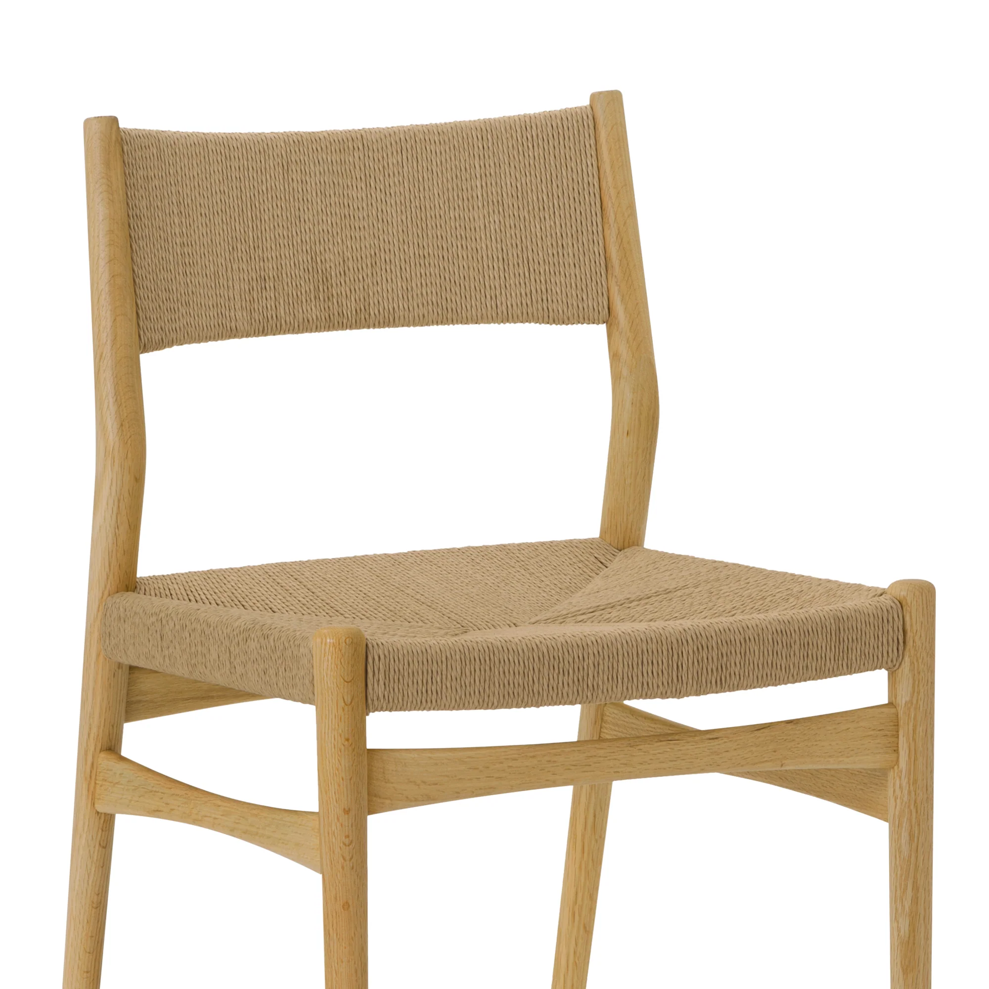 Pasadena Erie 7 Piece Oval Dining Set in Natural Oak Finish with Paper Cord Chairs By Armen Living - Image 7