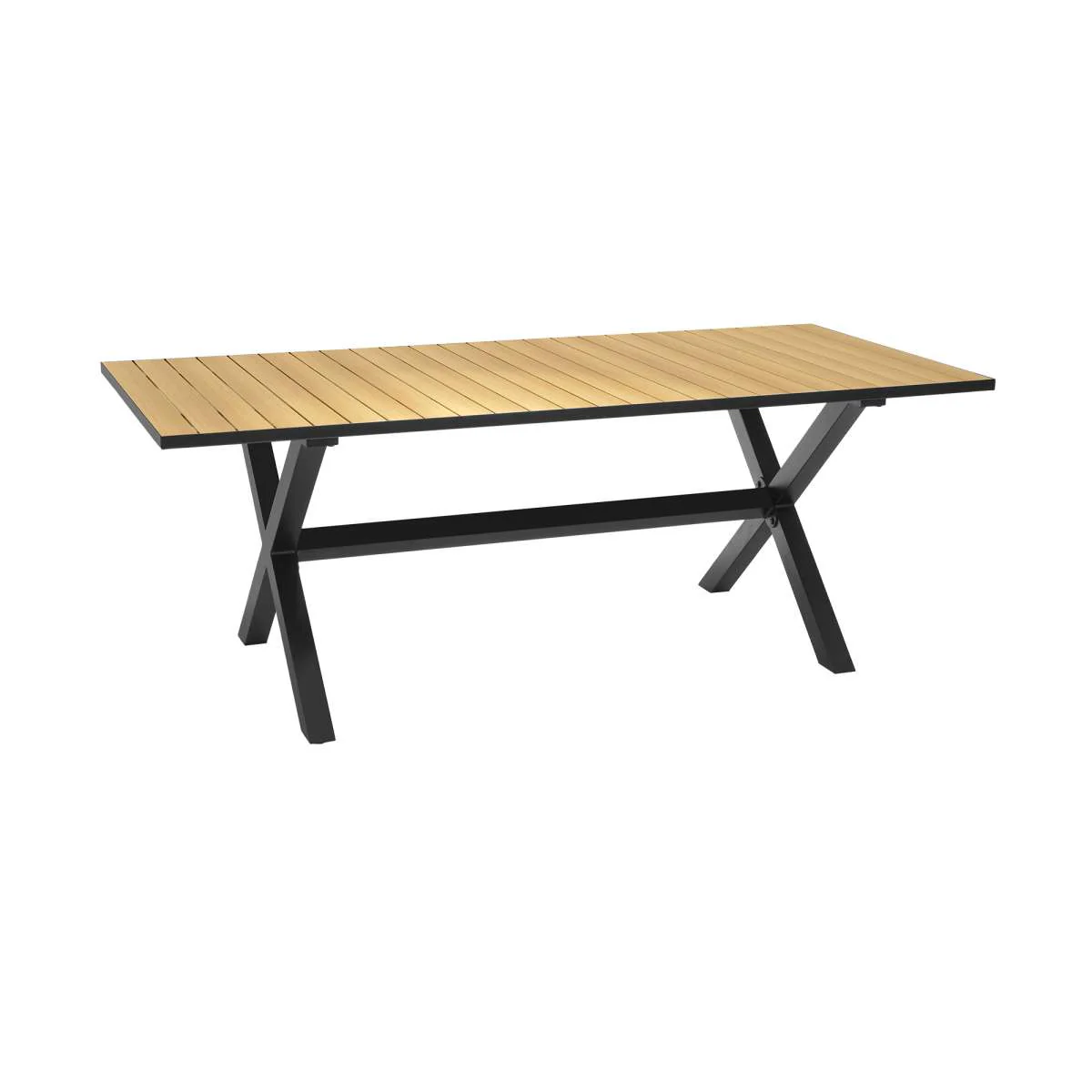 Paseo Outdoor Black Aluminum Rectangular Dining Table By Armen Living - Image 2