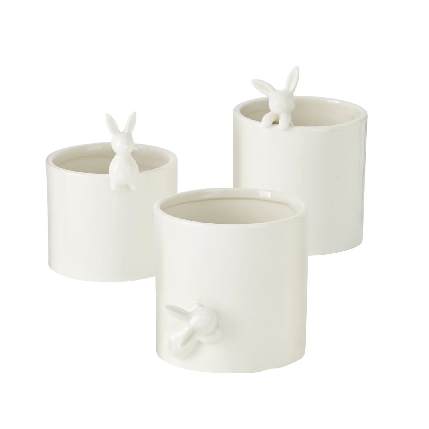 Peeking Bunny Pots Set of 6 By Accent Decor - Image 3