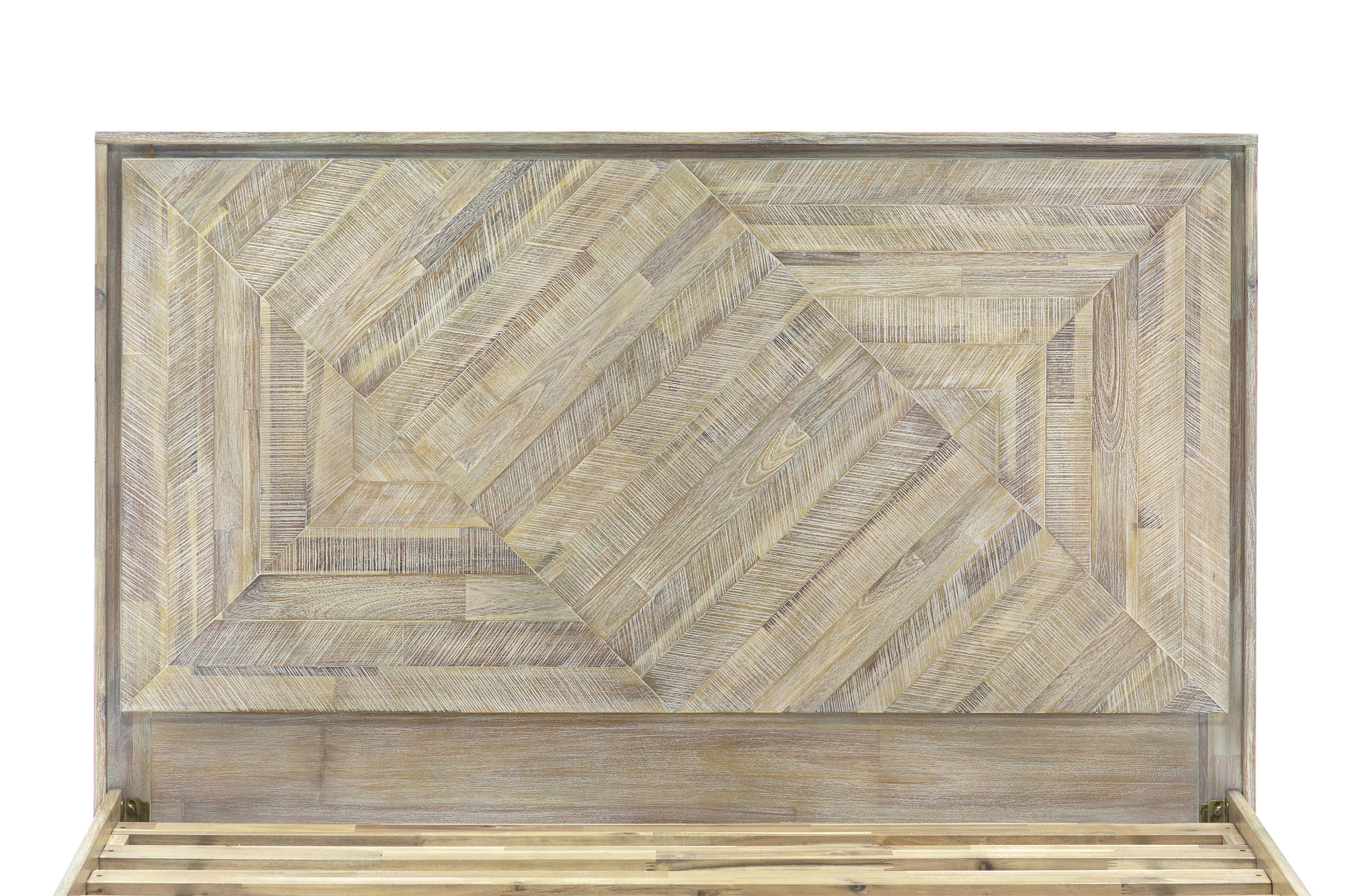 Peridot 3 Piece King Bedroom Set in Natural Acacia Wood By Armen Living - Image 7