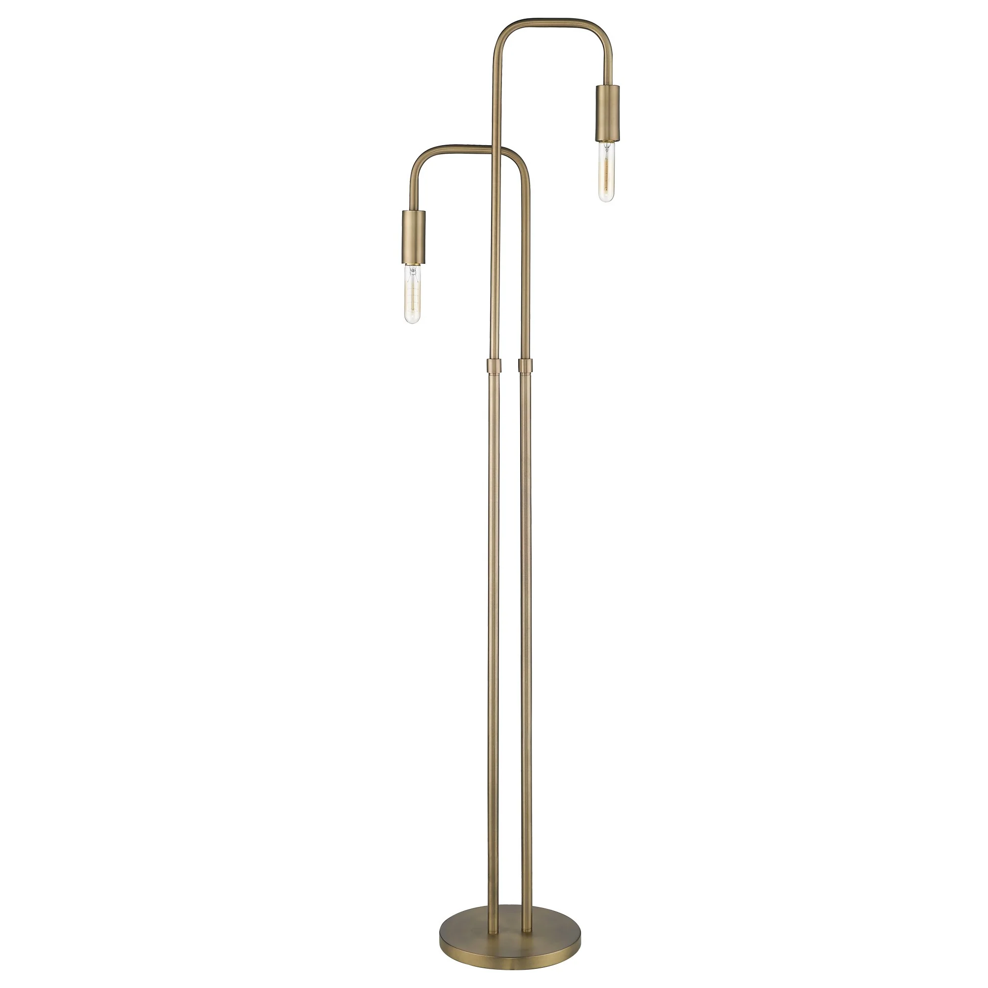 Perret 2-Light Aged Brass Floor Lamp By Homeroots