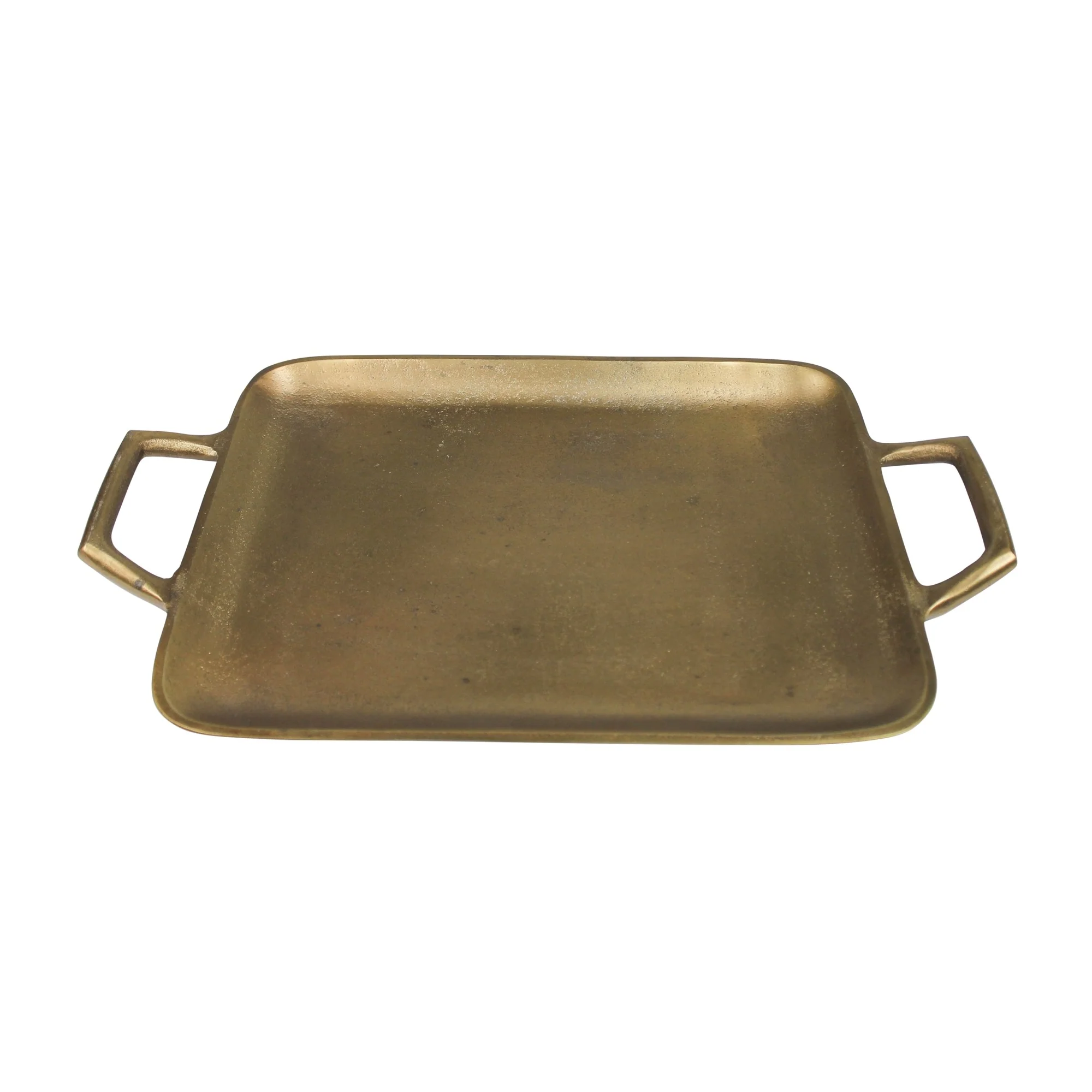 Petite Gold Metal Square Tray By Homeroots