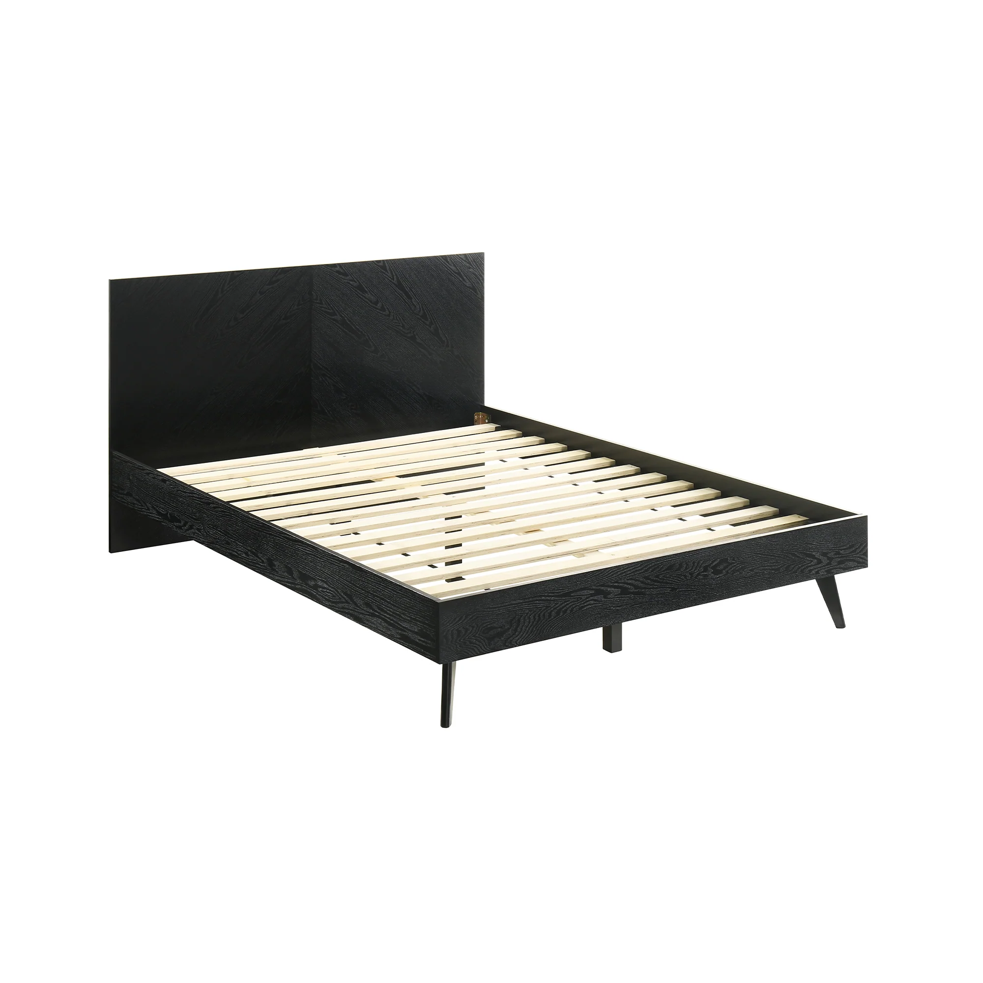 Petra Queen 3 Piece Wood Bedroom Set in Black Finish By Armen Living - Image 3