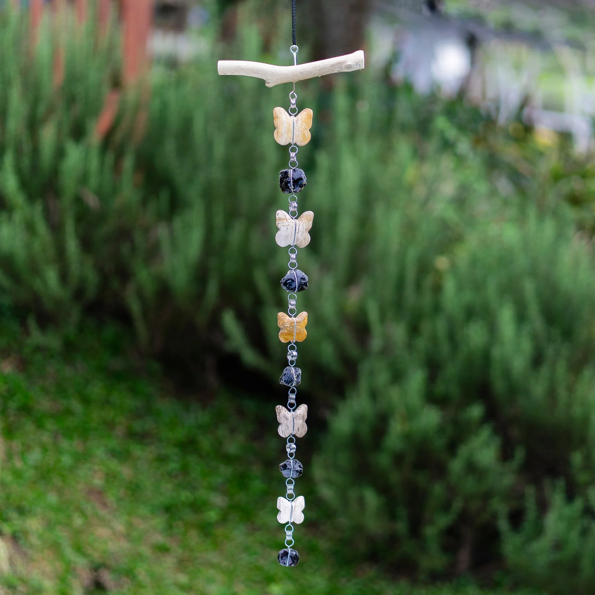Petrified Wood Garland - Butterfly Set of 4 By Garden Age Supply