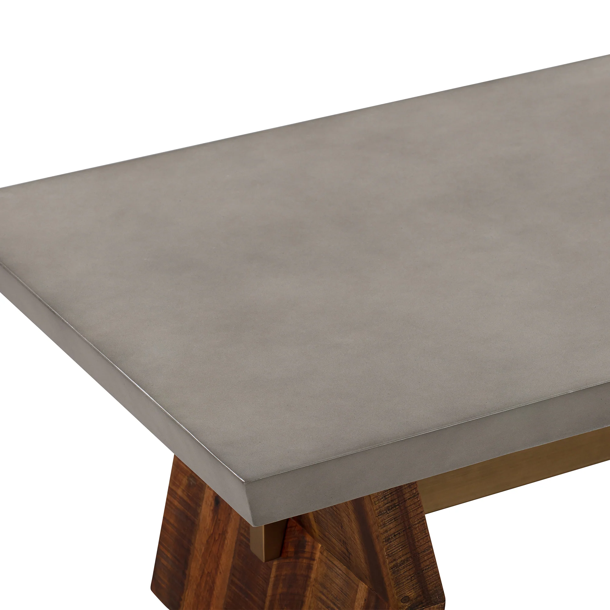 Picadilly Rectangle Coffee Table in Acacia Wood and Concrete By Armen Living - Image 5