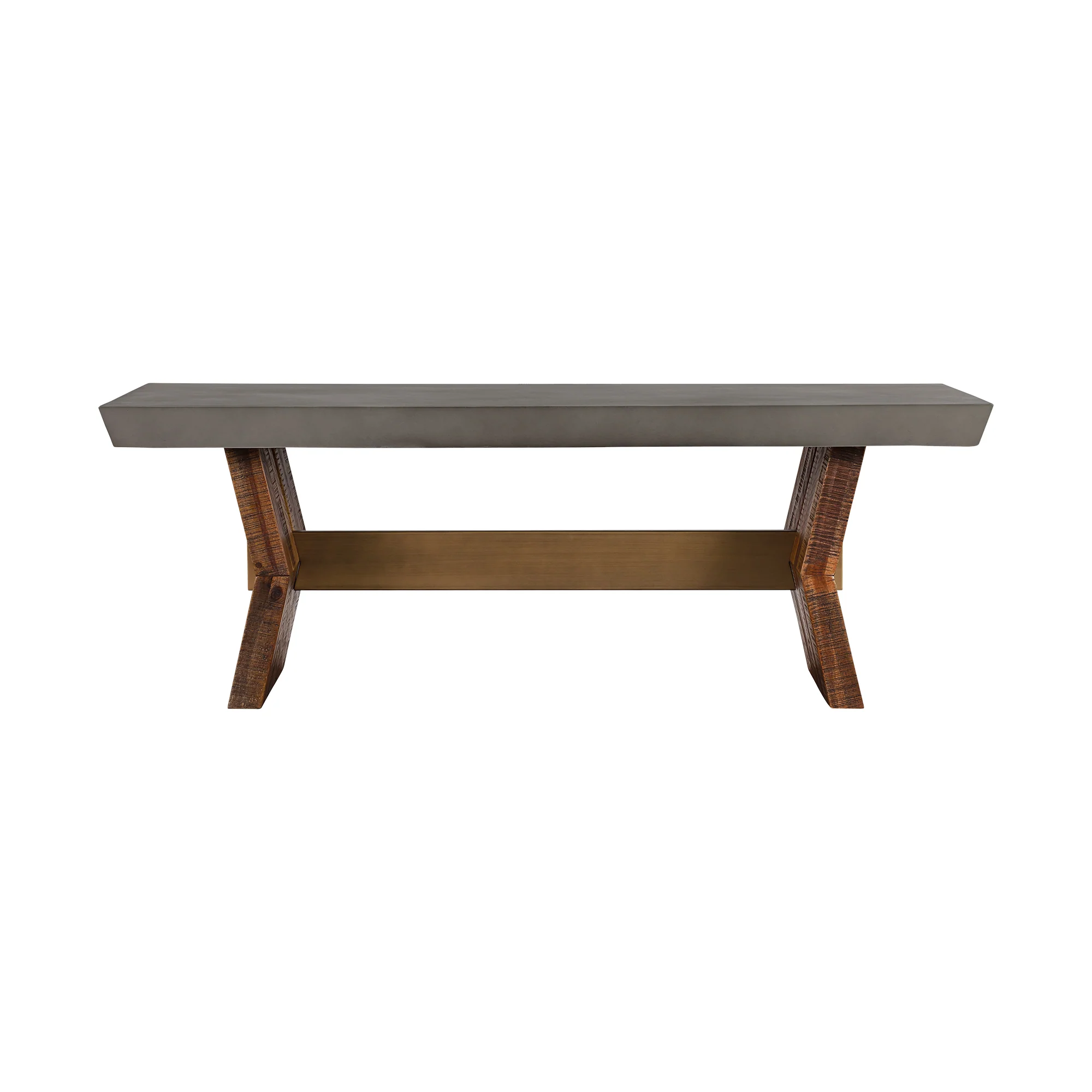 Picadilly Rectangle Dining Table in Acacia Wood and Concrete By Armen Living - Image 2