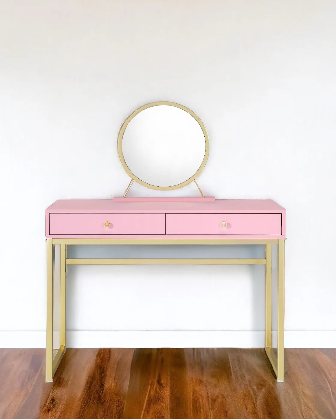 Pink Mirrored Two Drawer Dresser By Homeroots