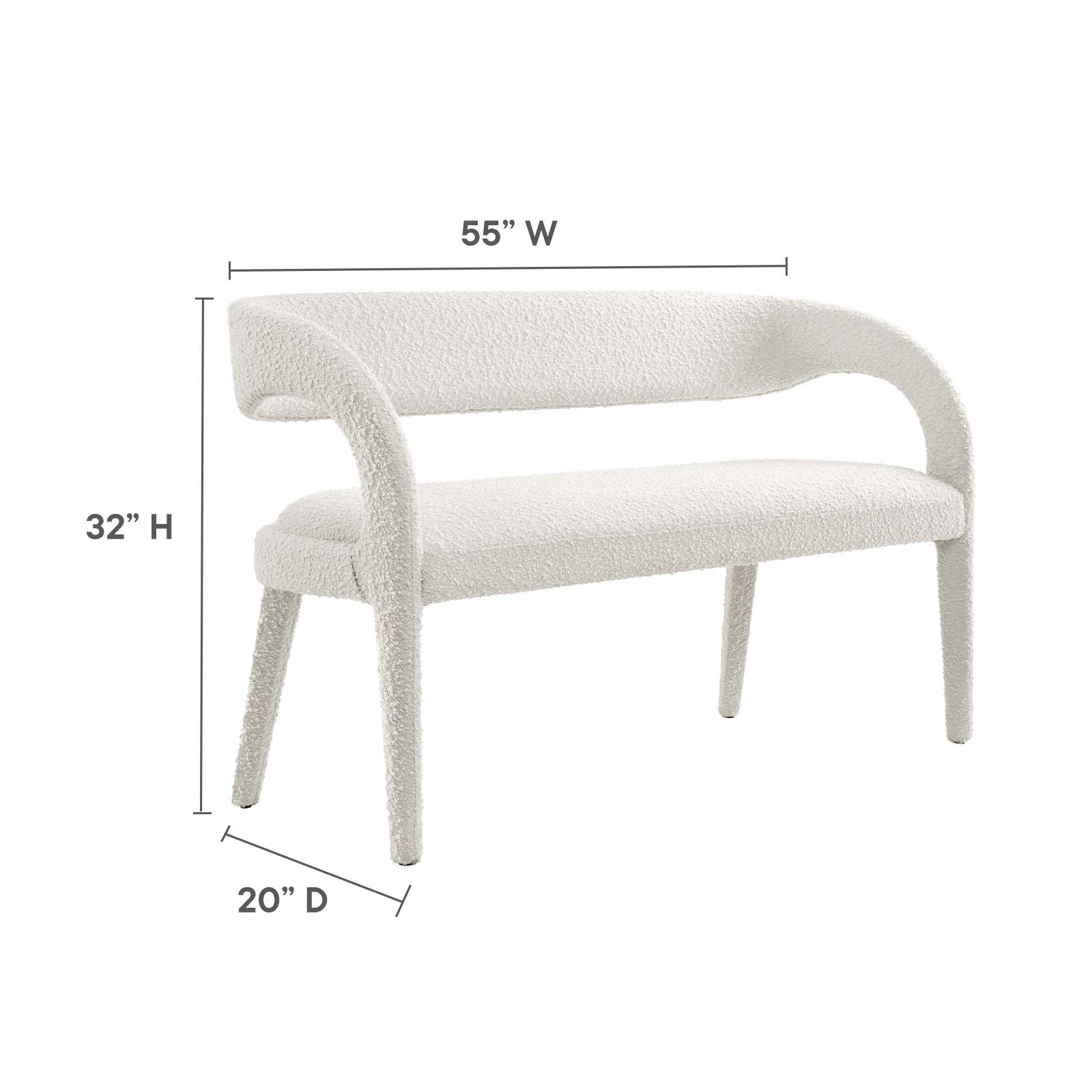 Pinnacle Boucle Fabric Accent Bench By Modway - EEI-6571 - Image 15