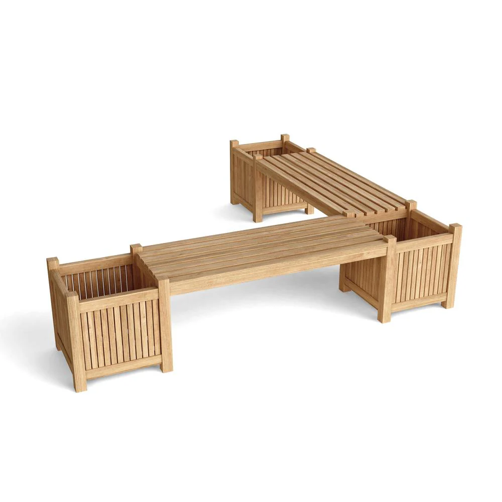 Planter Bench 2 Bench + 3 Planter Box By Anderson Teak