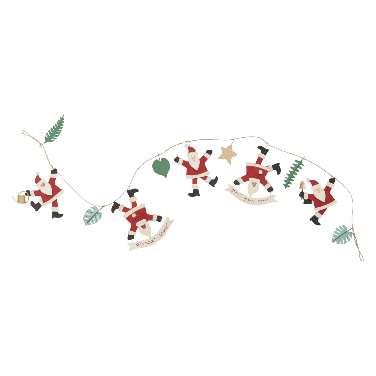 Plantshop Santa Garland Set of 2 By Accent Decor - Image 2