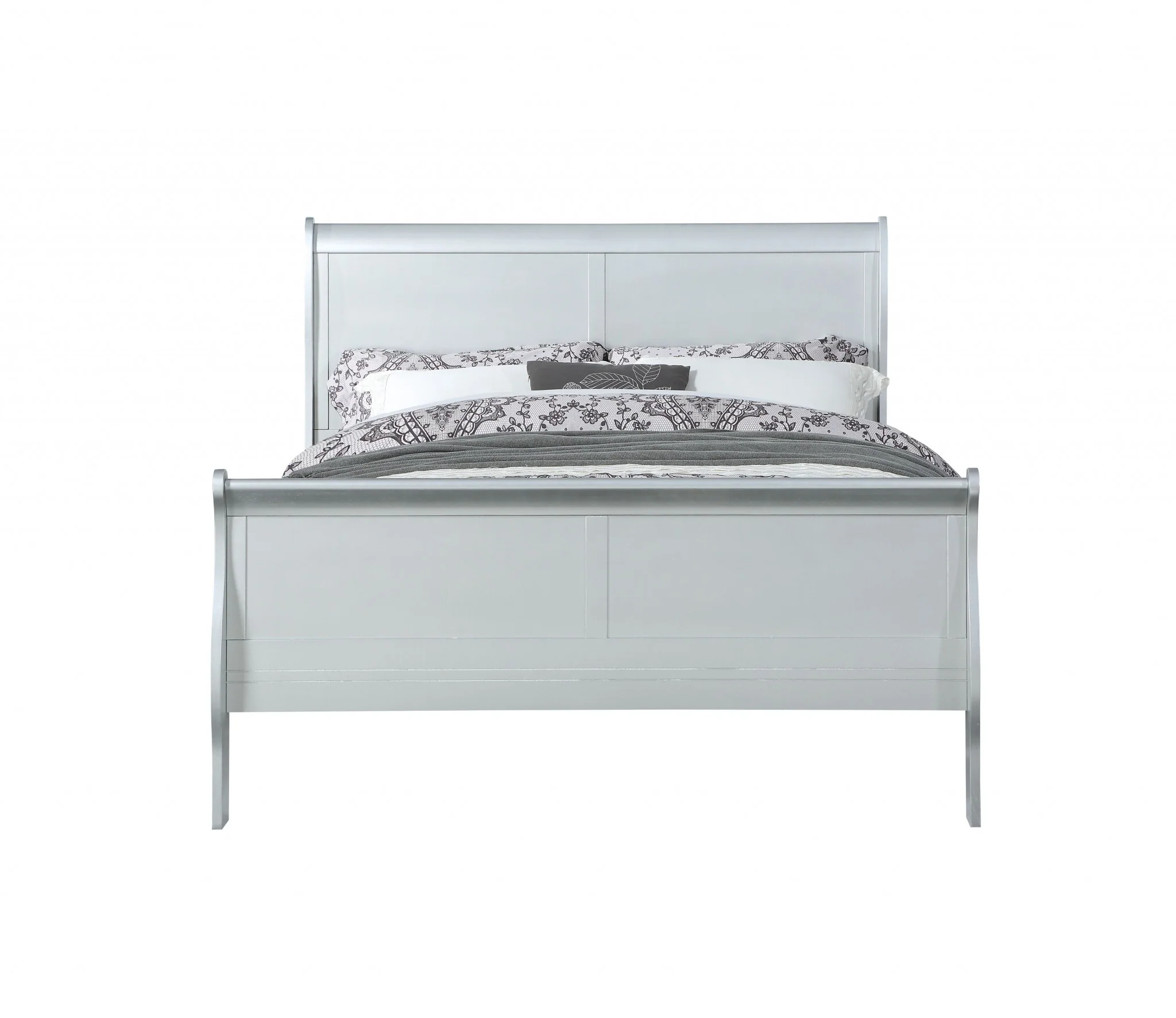 Platinum Wood Twin Bed By Homeroots - 347115 - Image 2