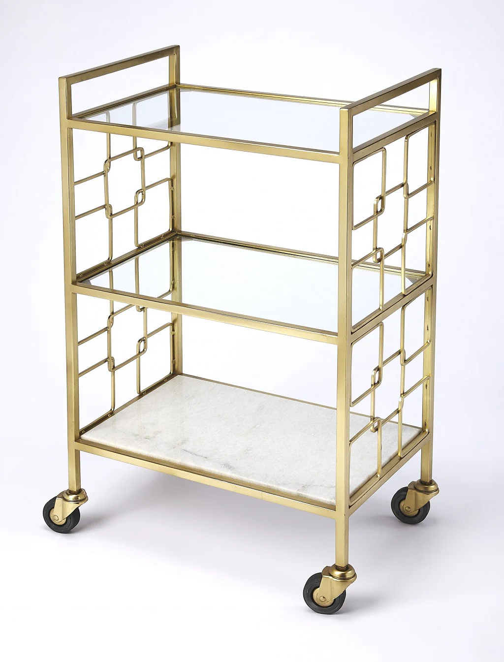 Polished Gold Bar Cart By Homeroots