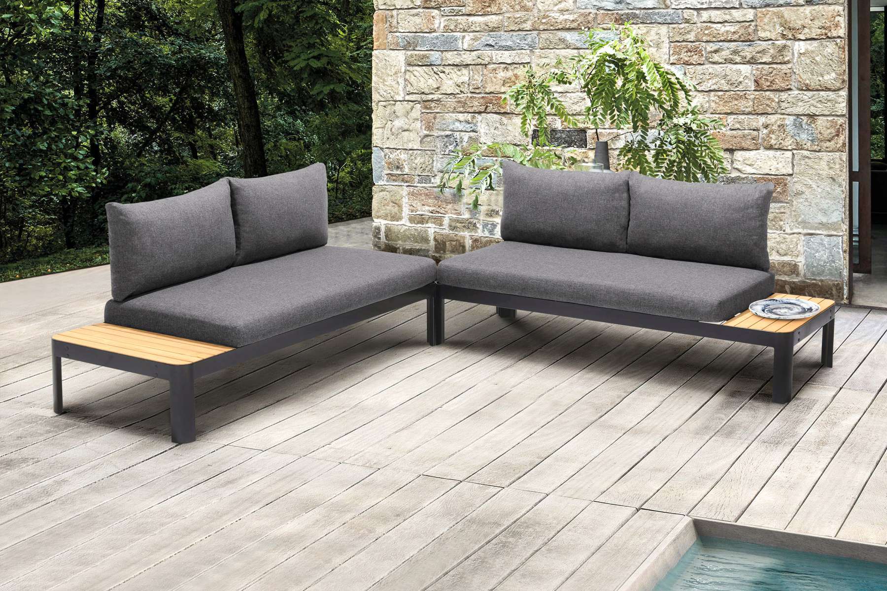 Portals Outdoor 2 piece Sofa Set By Armen Living