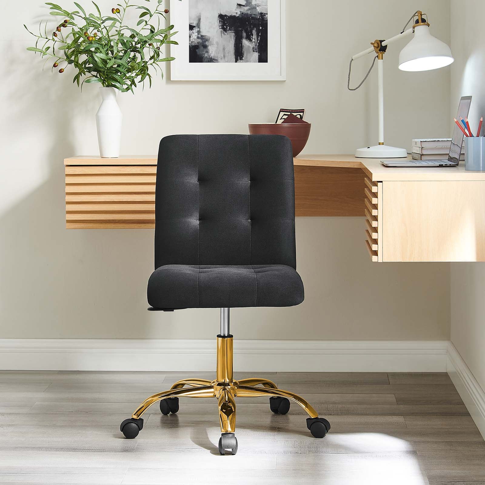 Prim Armless Performance Velvet Office Chair By Modway - EEI-4973