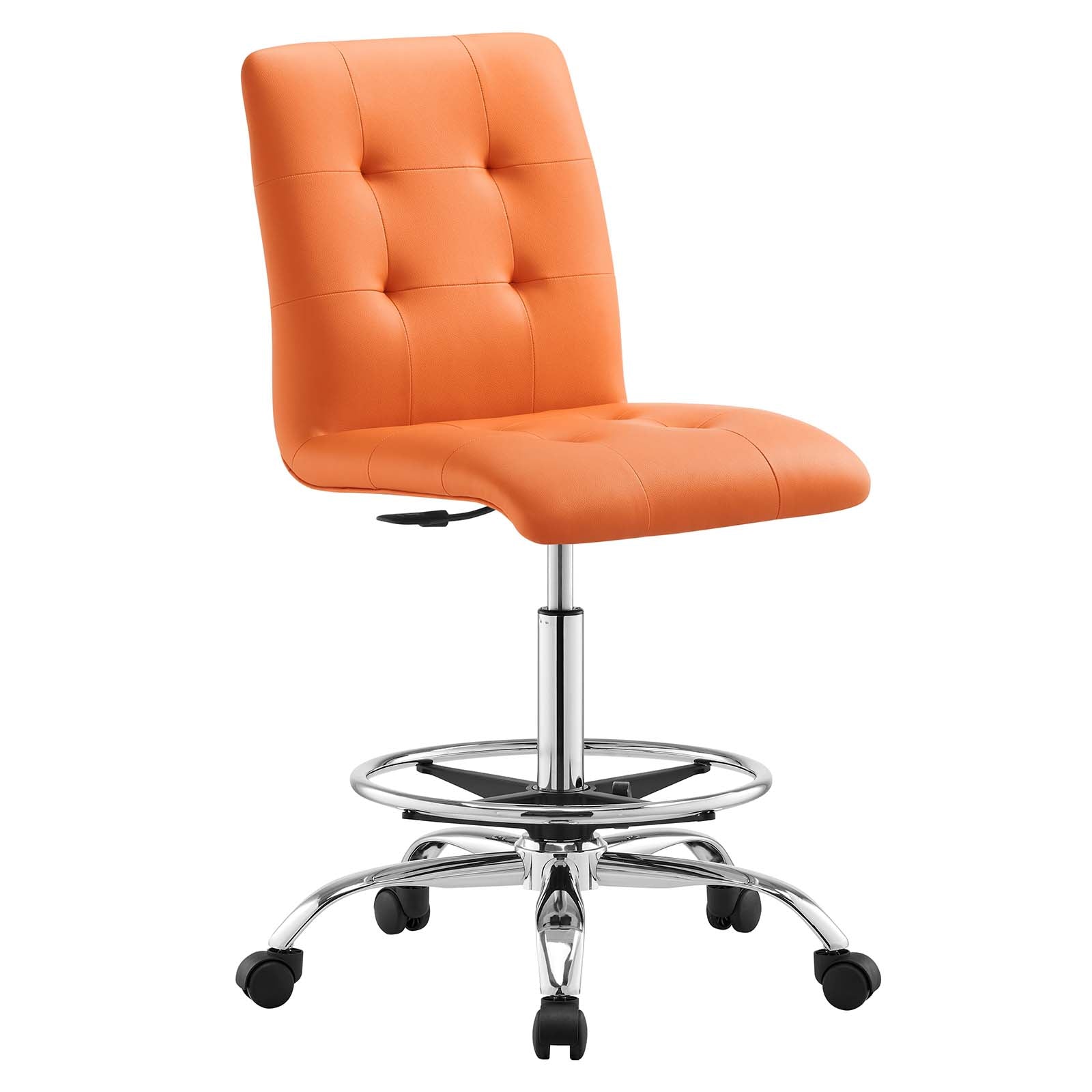 Prim Armless Vegan Leather Drafting Chair By Modway - EEI-4981 - Image 17