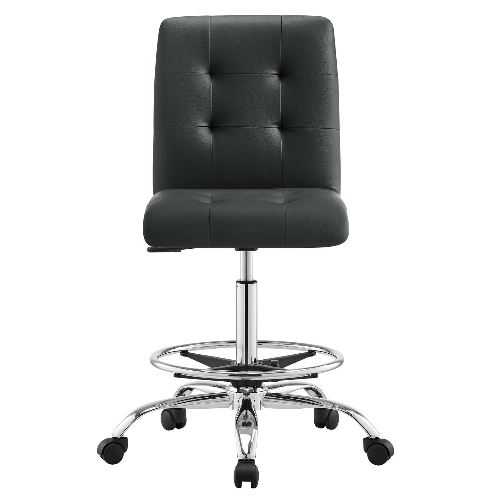 Prim Armless Vegan Leather Drafting Chair By Modway - EEI-4981 - Image 5