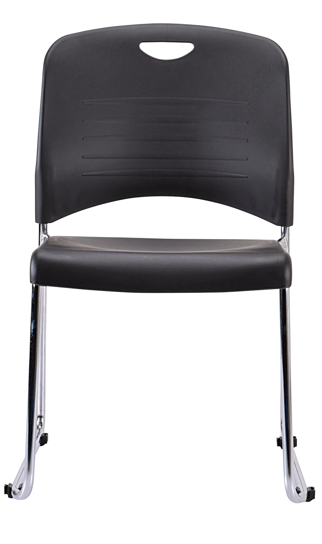 Professional Grade Set of 4 Black Plastic Guest Chairs By Homeroots