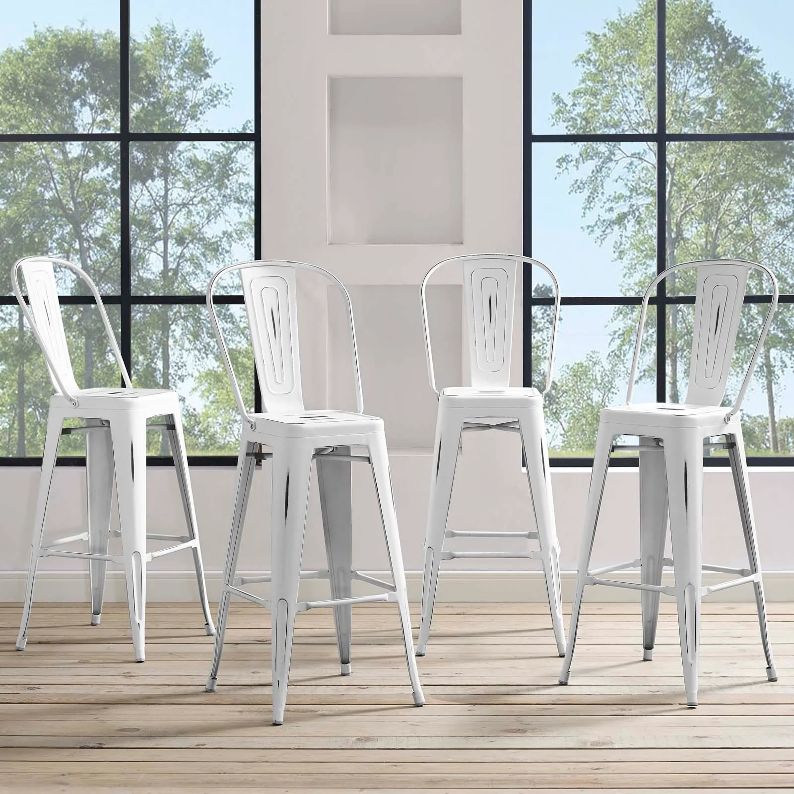 Promenade Bar Side Stool Metal Set of 4 By Modway - EEI-3898