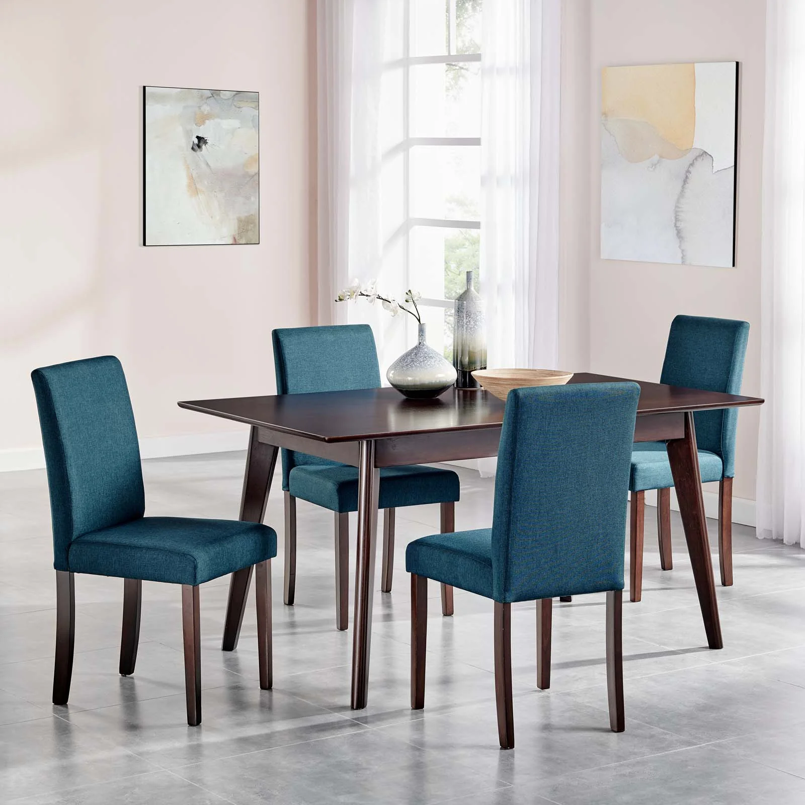 Prosper 5 Piece Upholstered Fabric Dining Set By Modway - EEI-4183