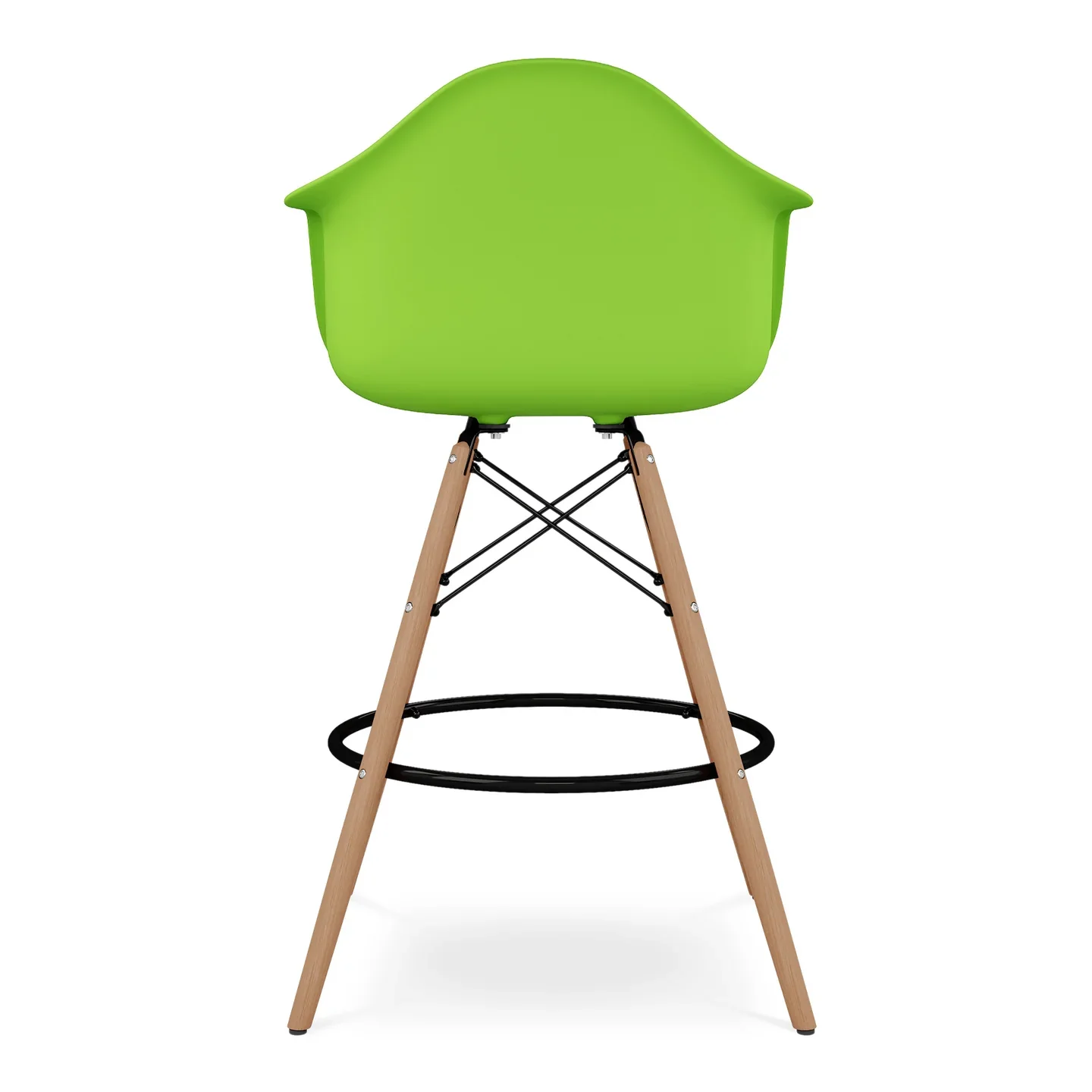 Pyramid Counter Stool With Arms, Green By World Modern Design - Image 2