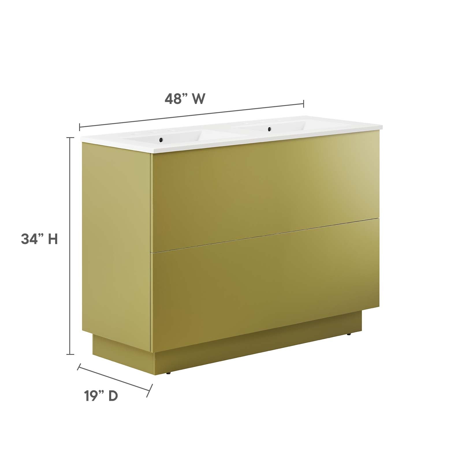 Quantum 48" Double Sink Bathroom Vanity By Modway - EEI-6433 - Image 5