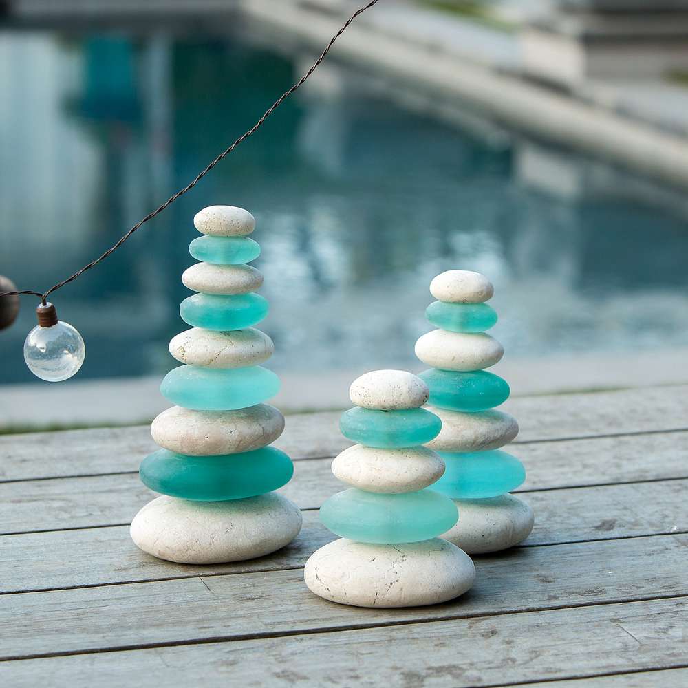 Quintuple Serenity Cairn Set of 3 By Garden Age Supply - Image 4