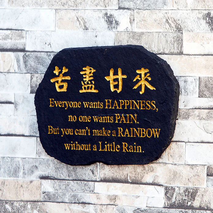 Quote Slate "Happiness" Set of 2 By Garden Age Supply - Image 2