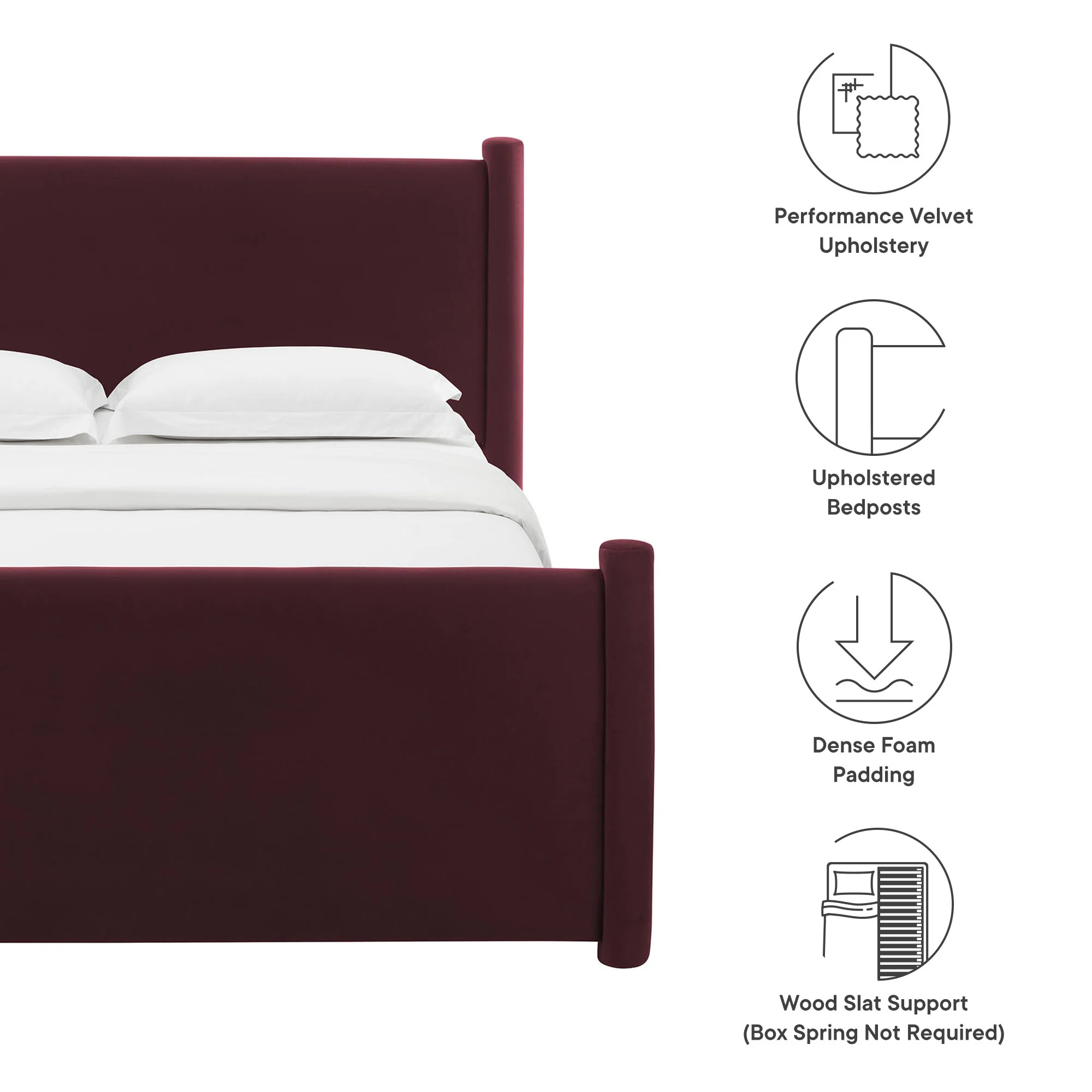 Rael Performance Velvet Full Platform Bed by Modway - Image 26