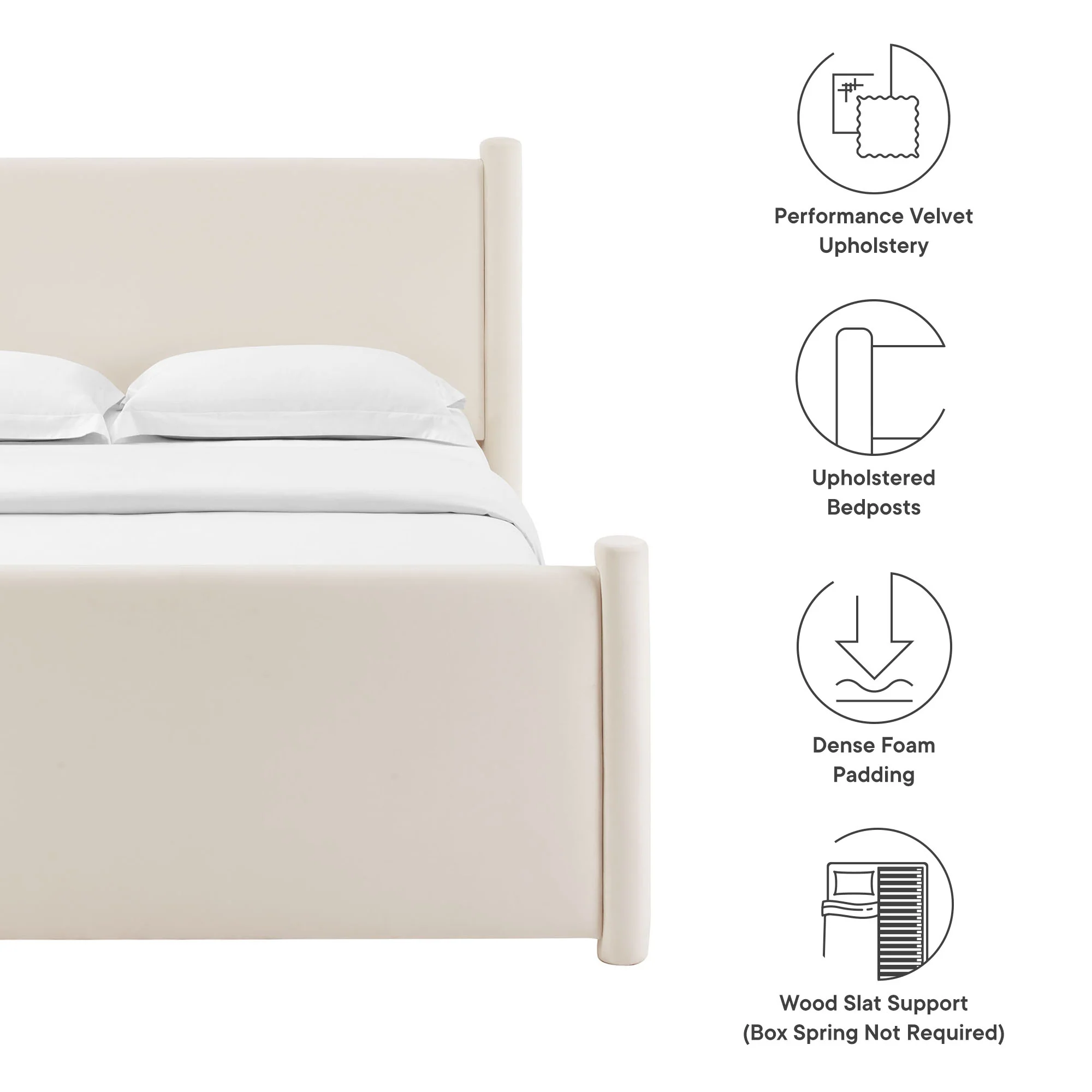 Rael Performance Velvet Full Platform Bed by Modway - Image 8