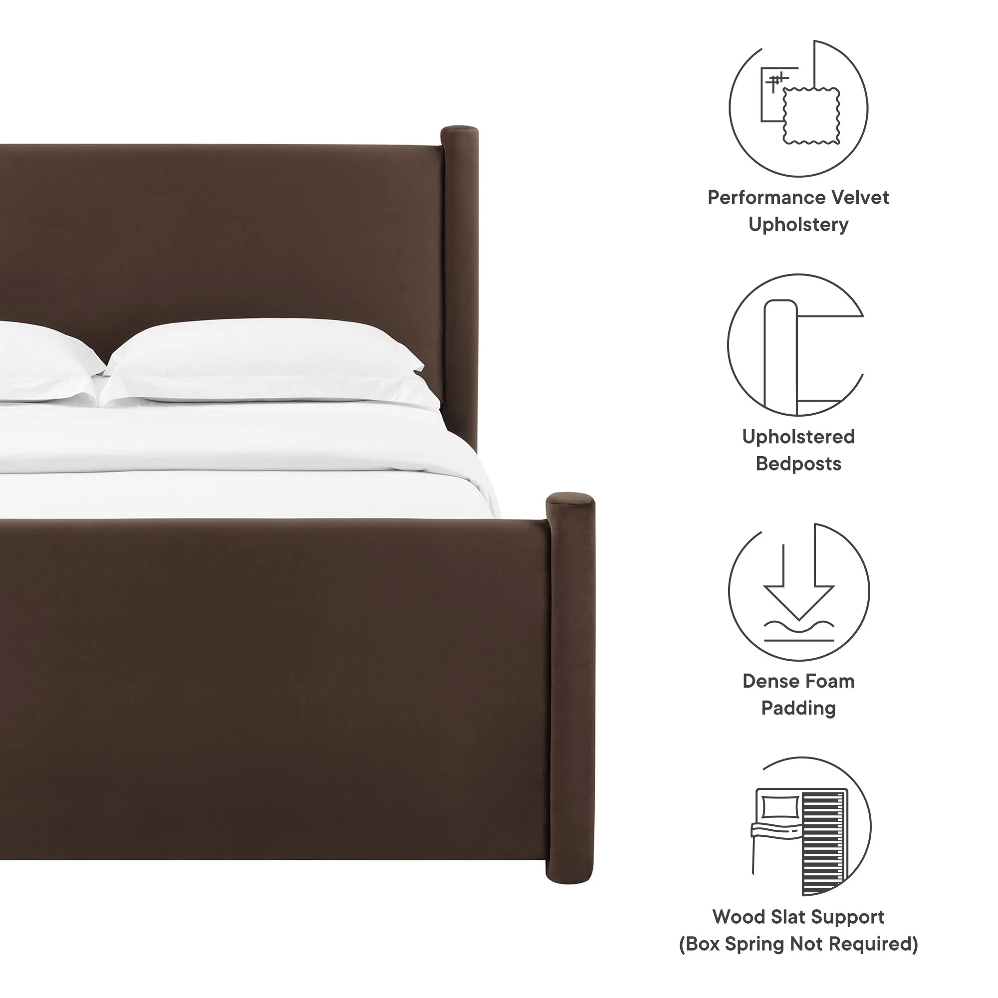 Rael Performance Velvet King Platform Bed by Modway - Image 17