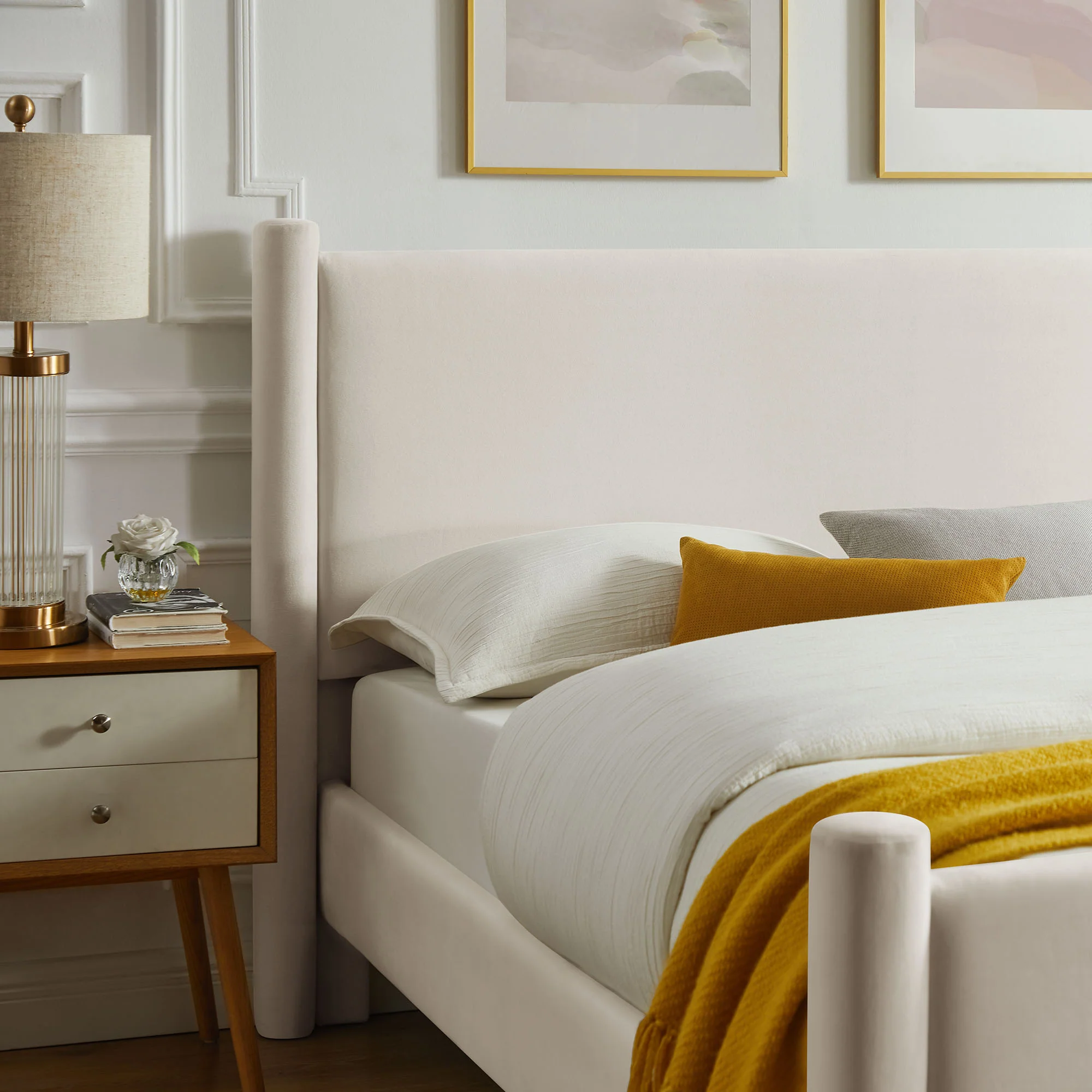 Rael Performance Velvet Queen Platform Bed by Modway - Image 7