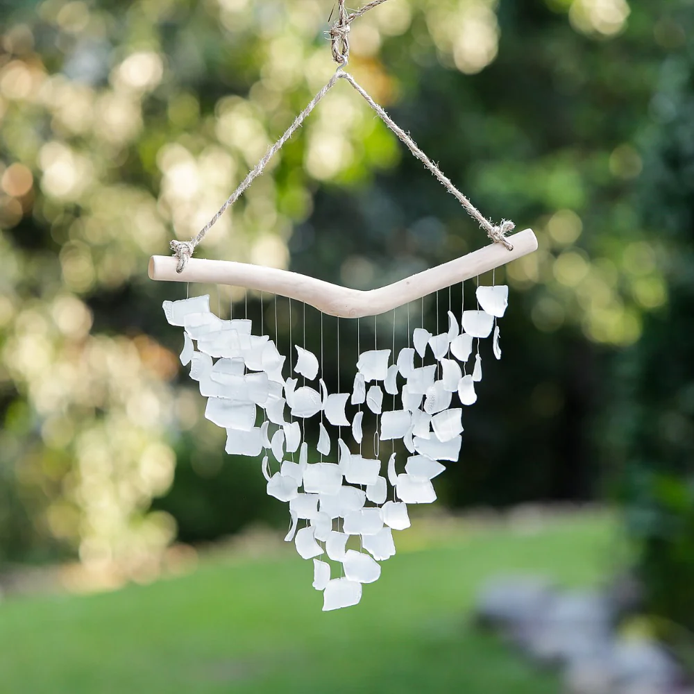 Raindrop Butterfly Mobile - Large - White Set of 4 By Garden Age Supply - Image 3