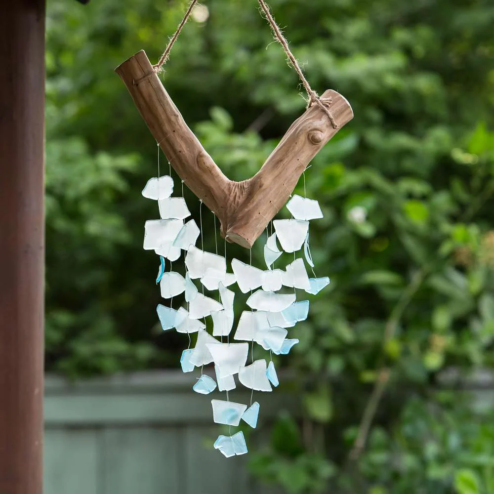 Raindrop Butterfly Mobile - Small - Aqua Set of 4 By Garden Age Supply - Image 3
