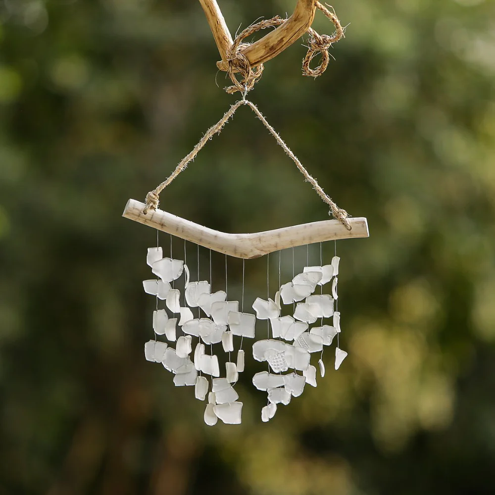 Raindrop Butterfly Mobile - Small - White Set of 4 By Garden Age Supply - Image 3