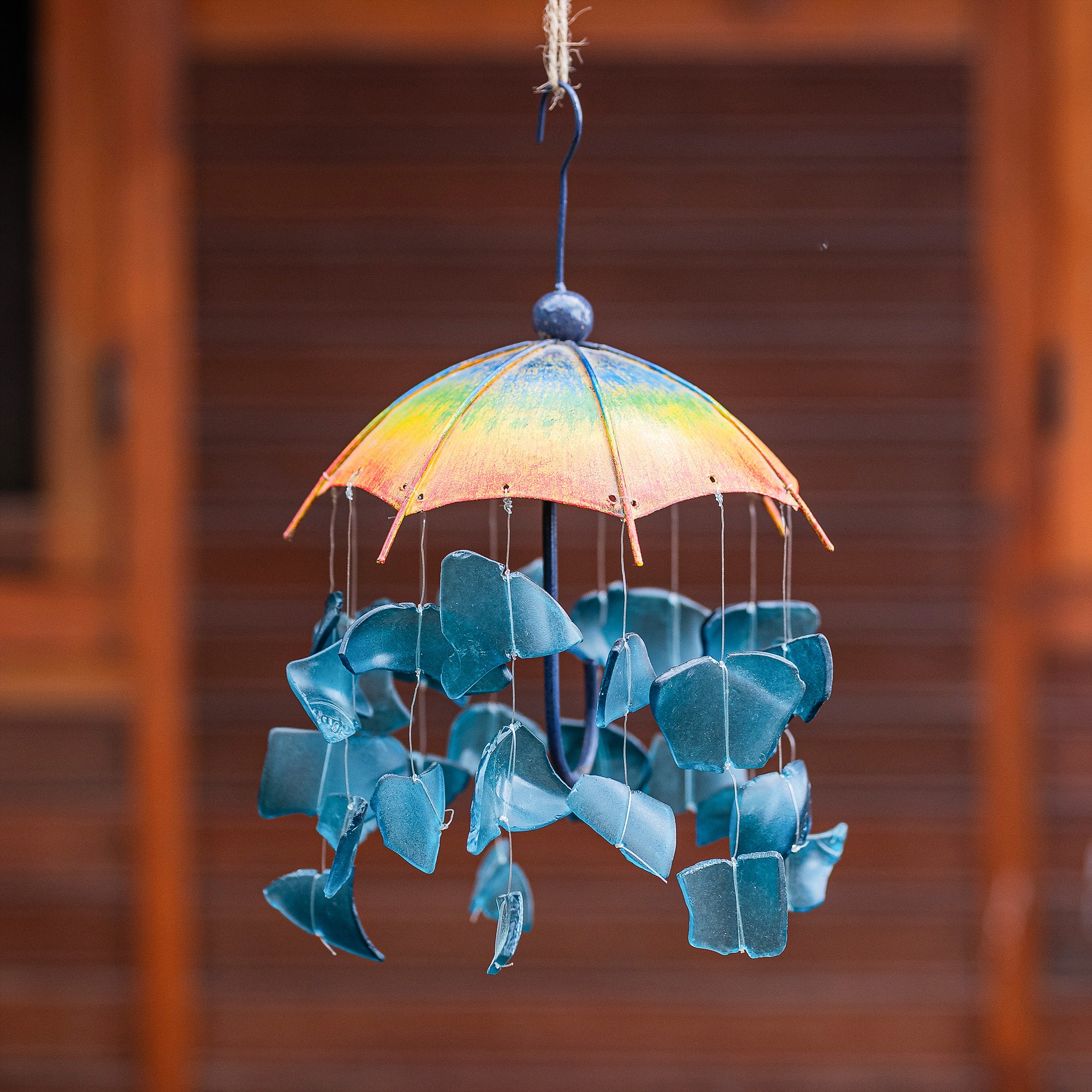 Raindrop Umbrella Mobile - Rainbow Set of 4 By Garden Age Supply